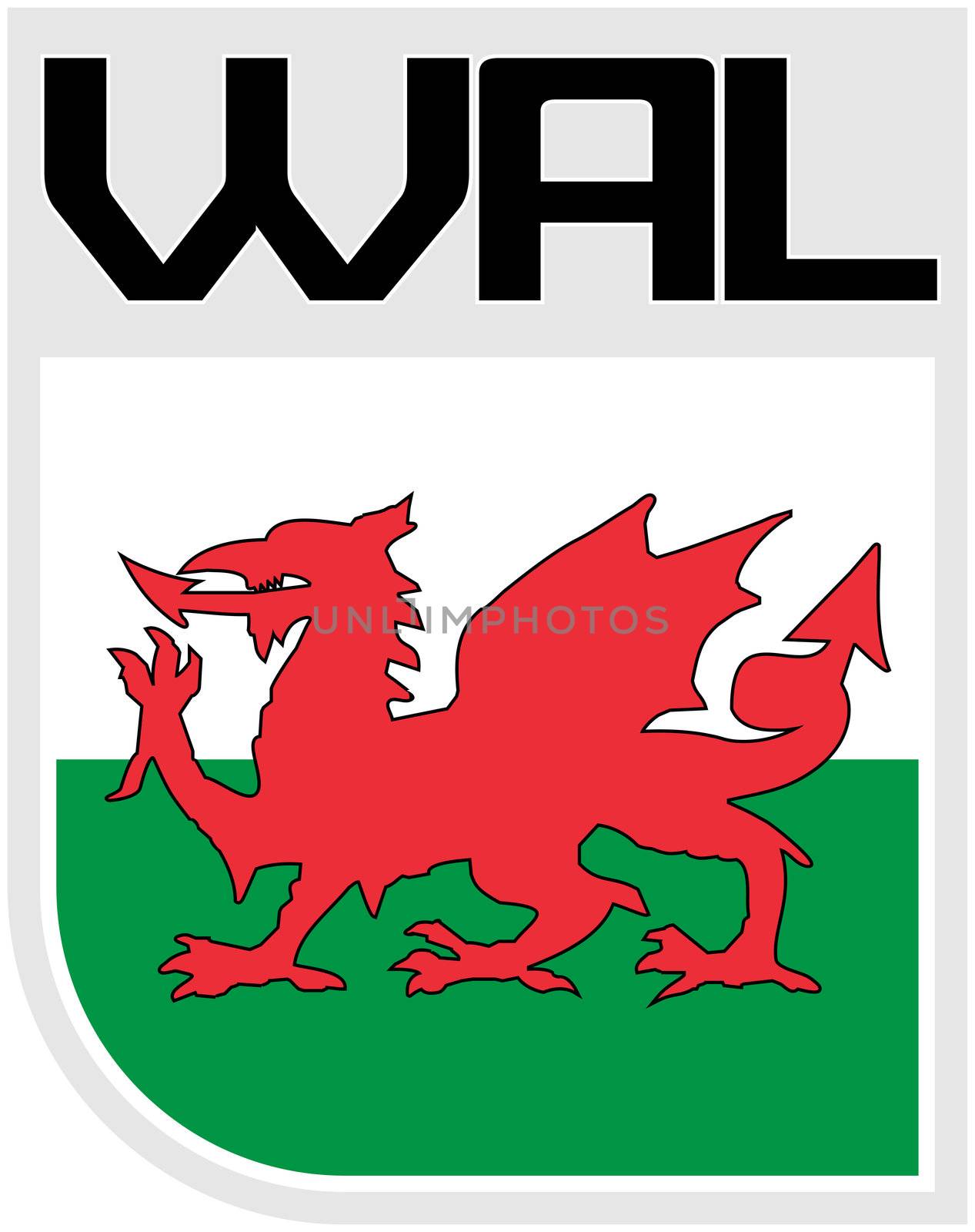 Illustration an icon of the Flag of Wales