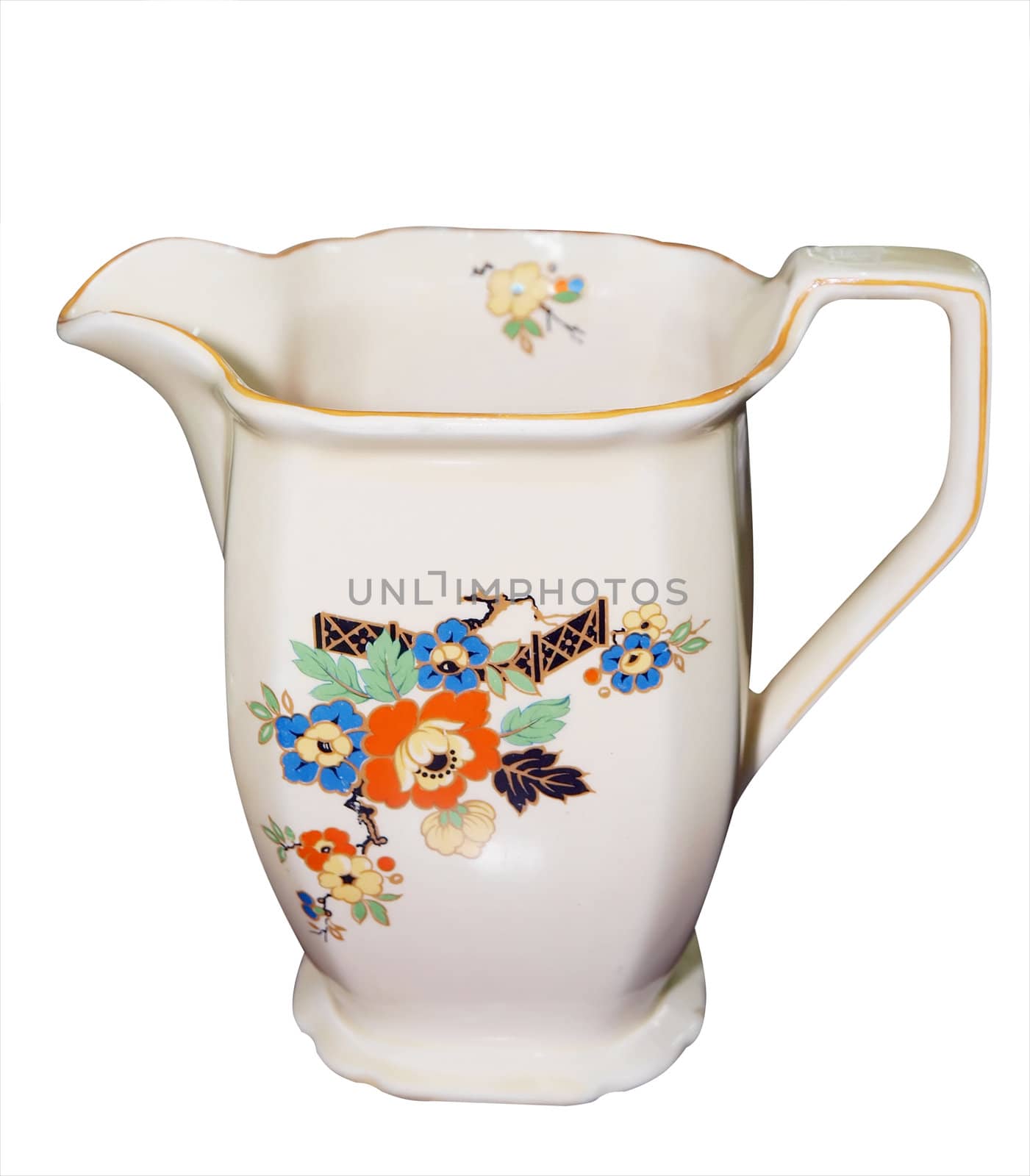 Antique jug isolated with clipping path           