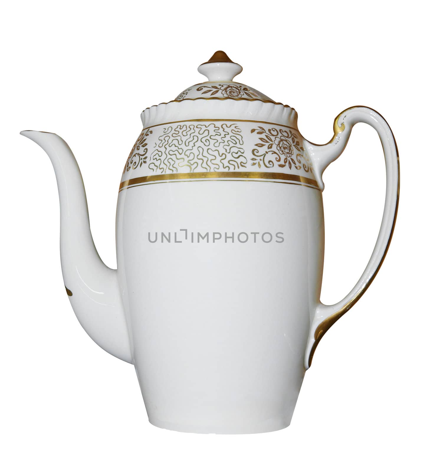 Antique China Teapot iisolated with clipping path          