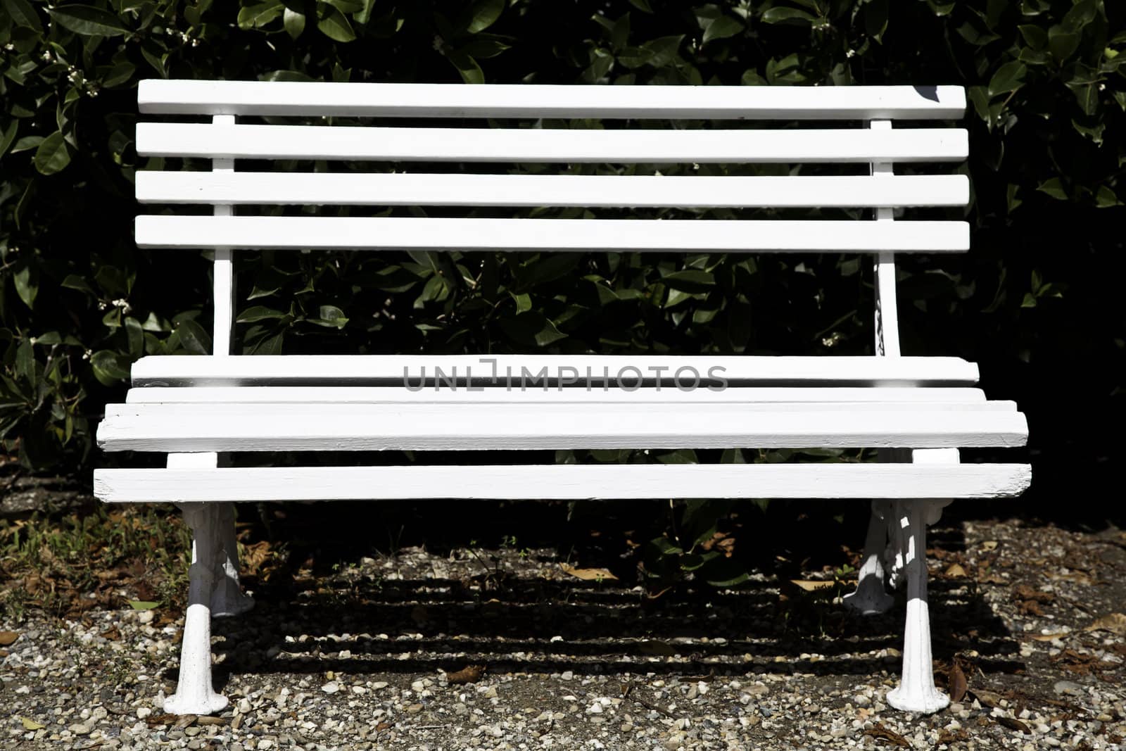 White bench made of wood, useful for concepts