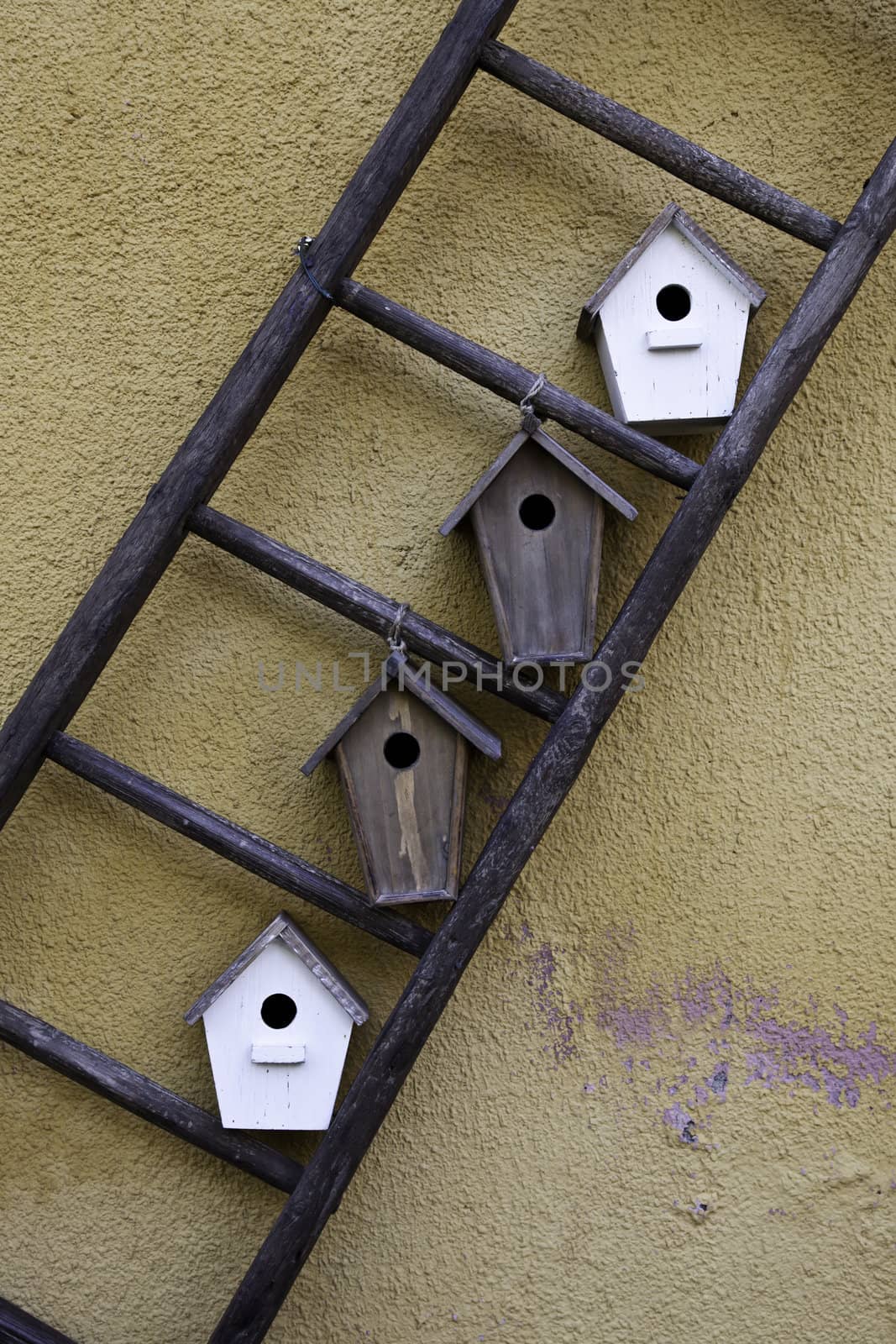 Handmade bird houses, good for concepts of care and safety