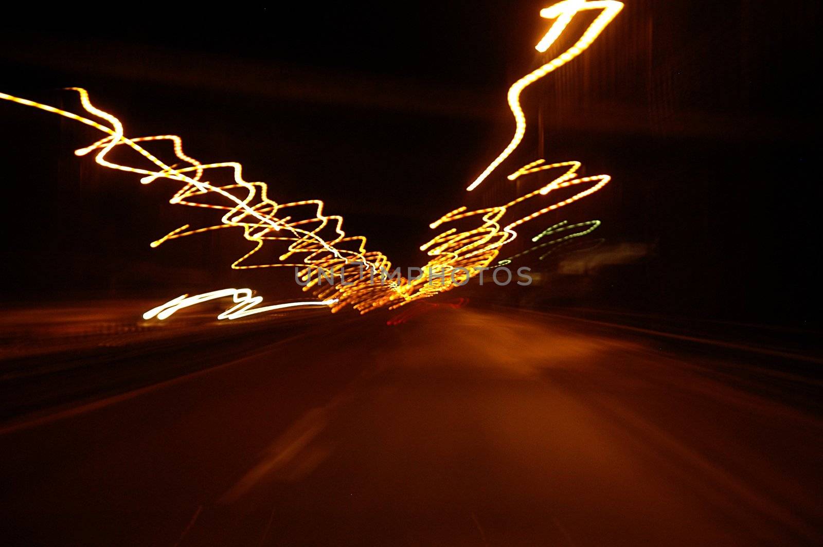 Light painting while driving at night