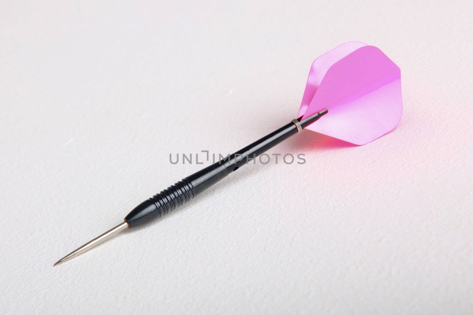 Isolated Image Of A Black Darts Arrow With Pink Wings