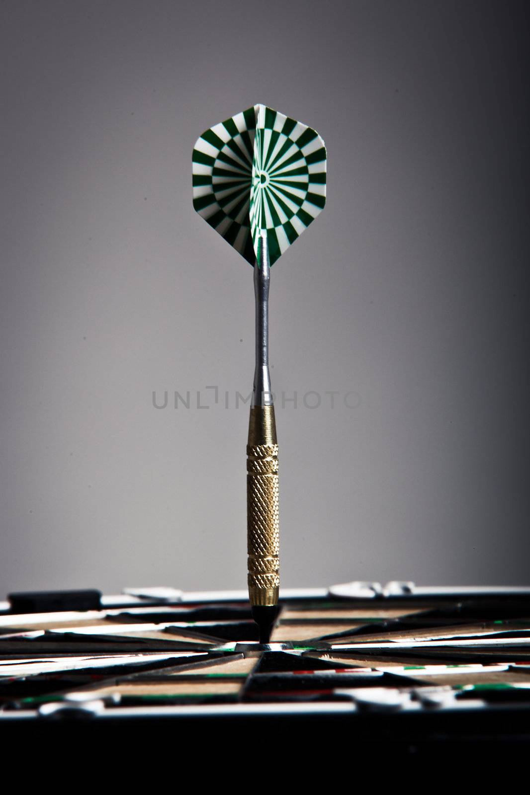 Vertical View Of An Arrow On Darts Board by nfx702
