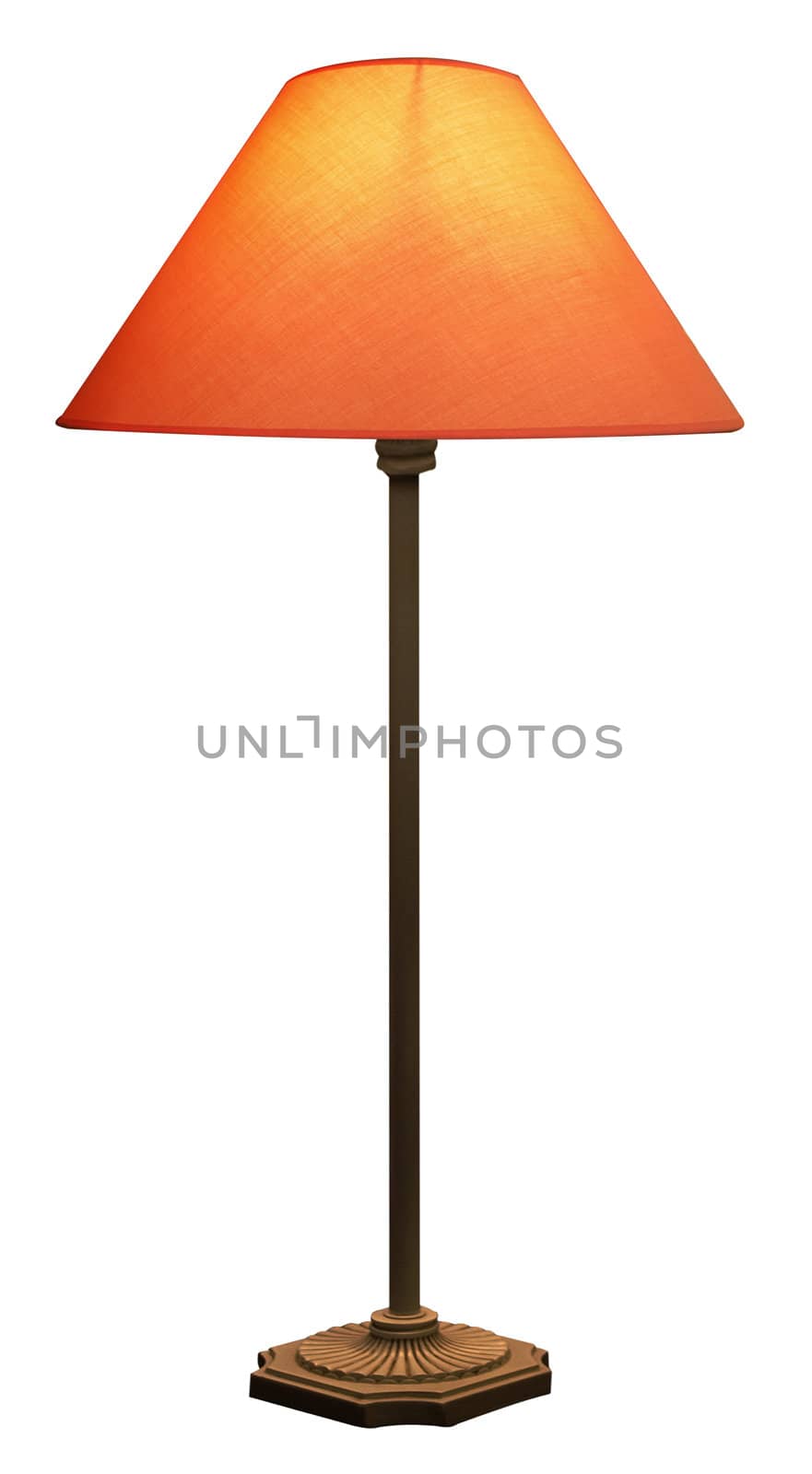 Tall Lamp with Orange Shade  by MargoJH