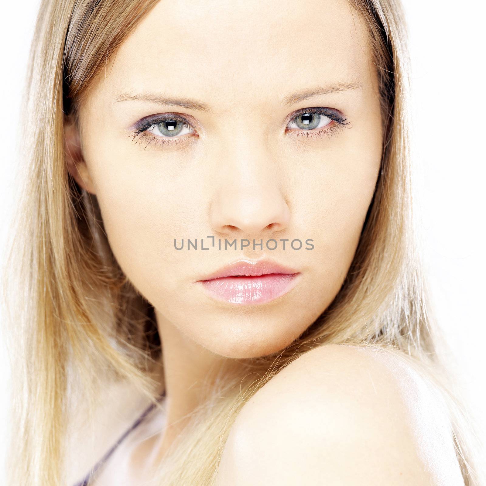 Young beautiful woman with blond hair