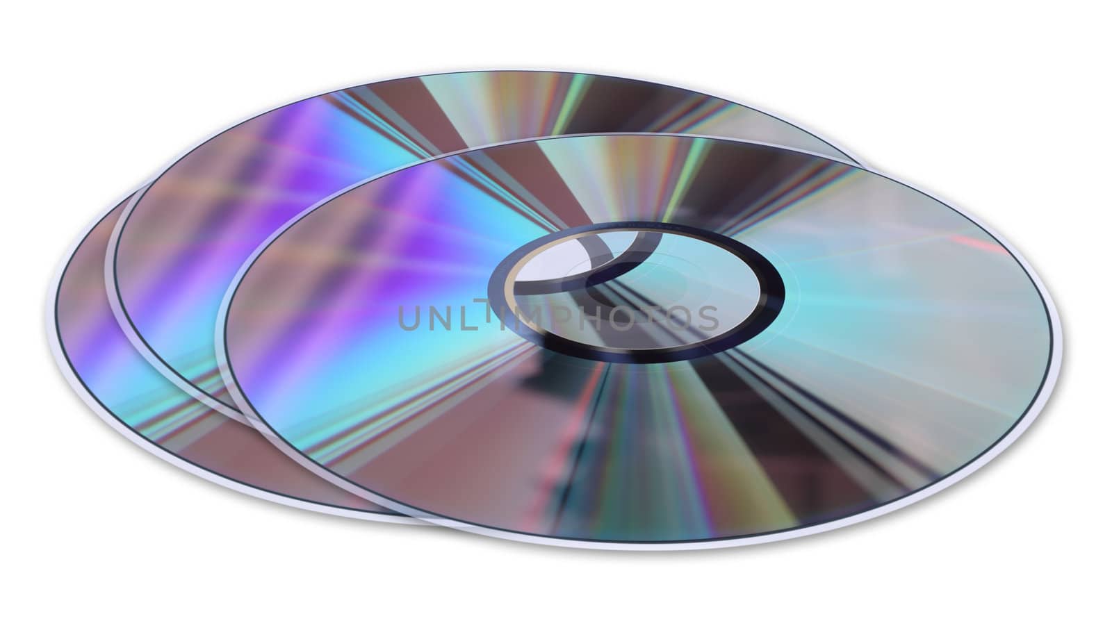 Three CD / DVD disks isolated on White by nwp