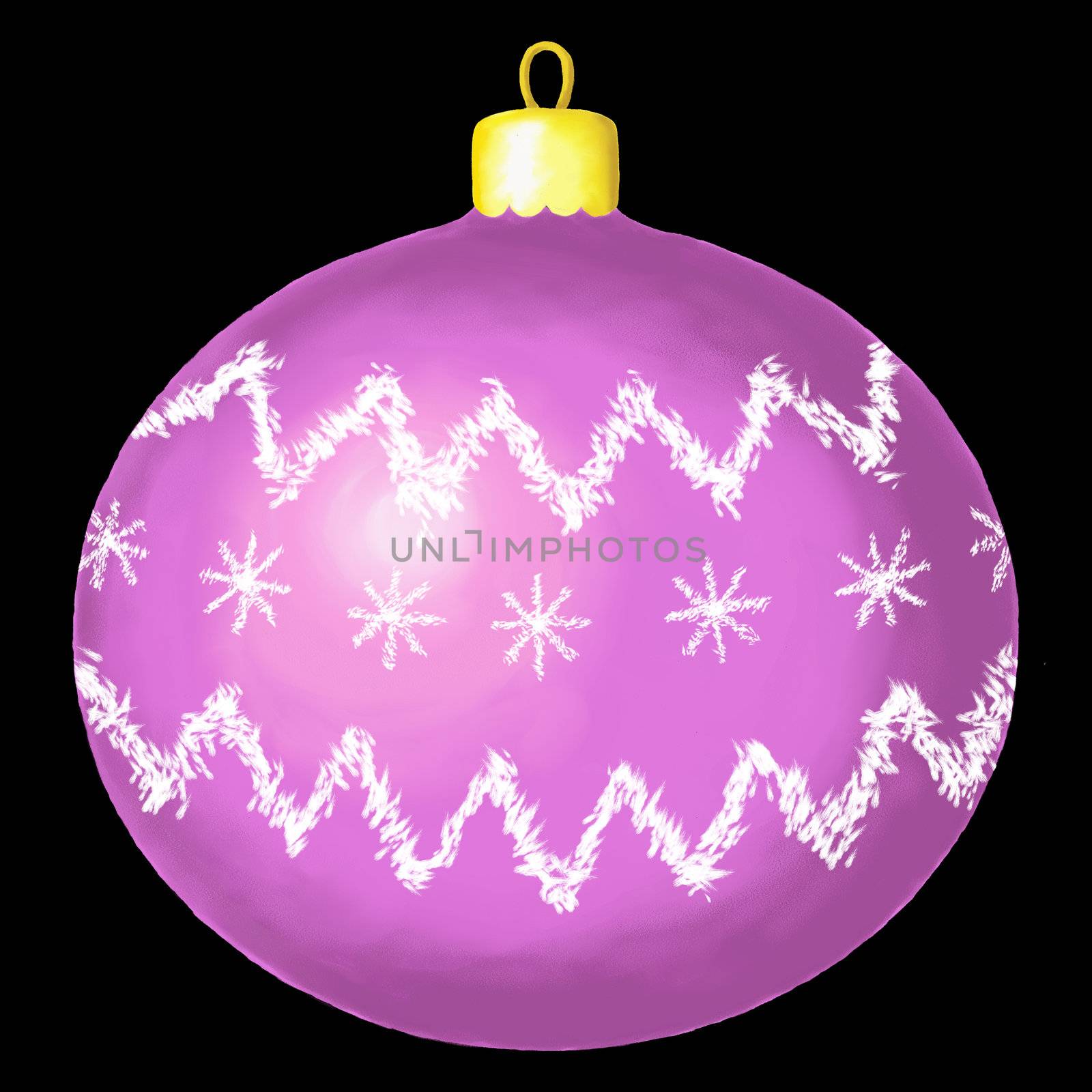 Christmas decoration: beautiful glass ball with patterns, isolated