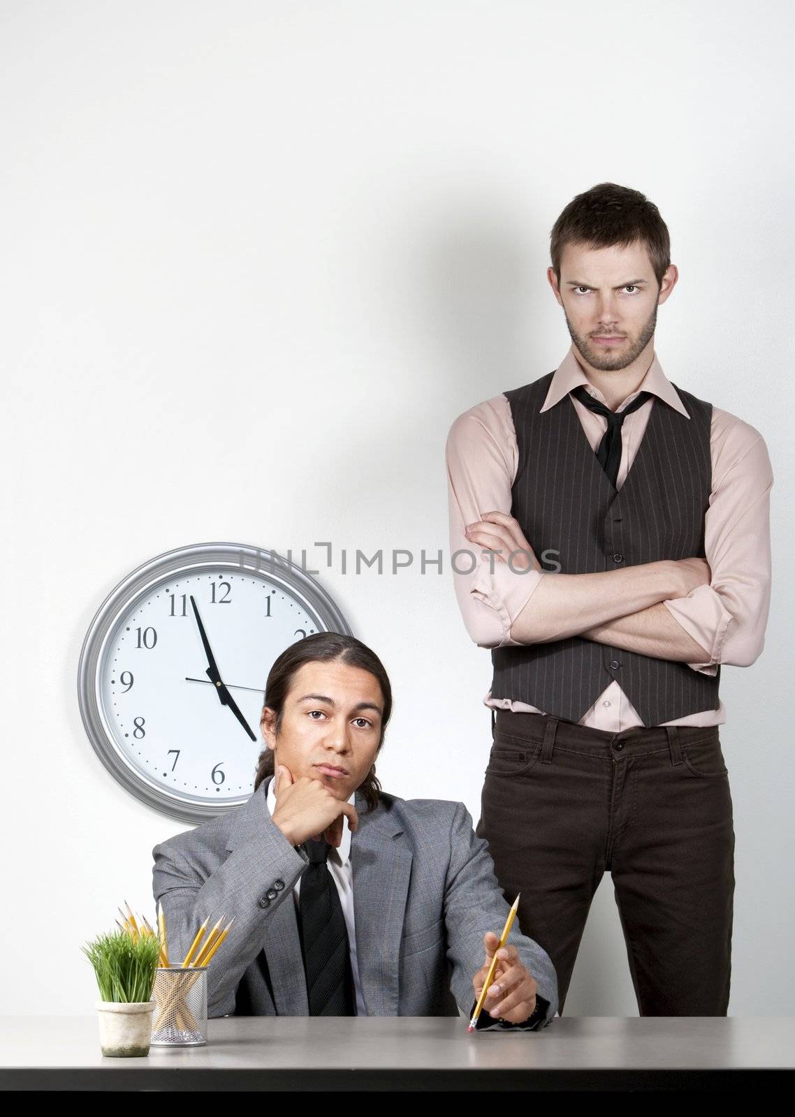 Bored man and angry coworker by Creatista