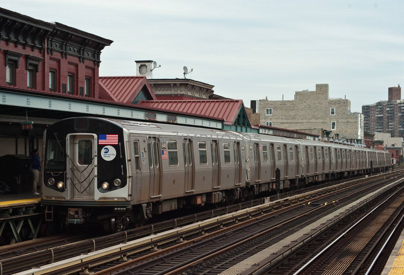 Elevated subway track at Marcy Ave, Williamsburg, New York City by rongreer