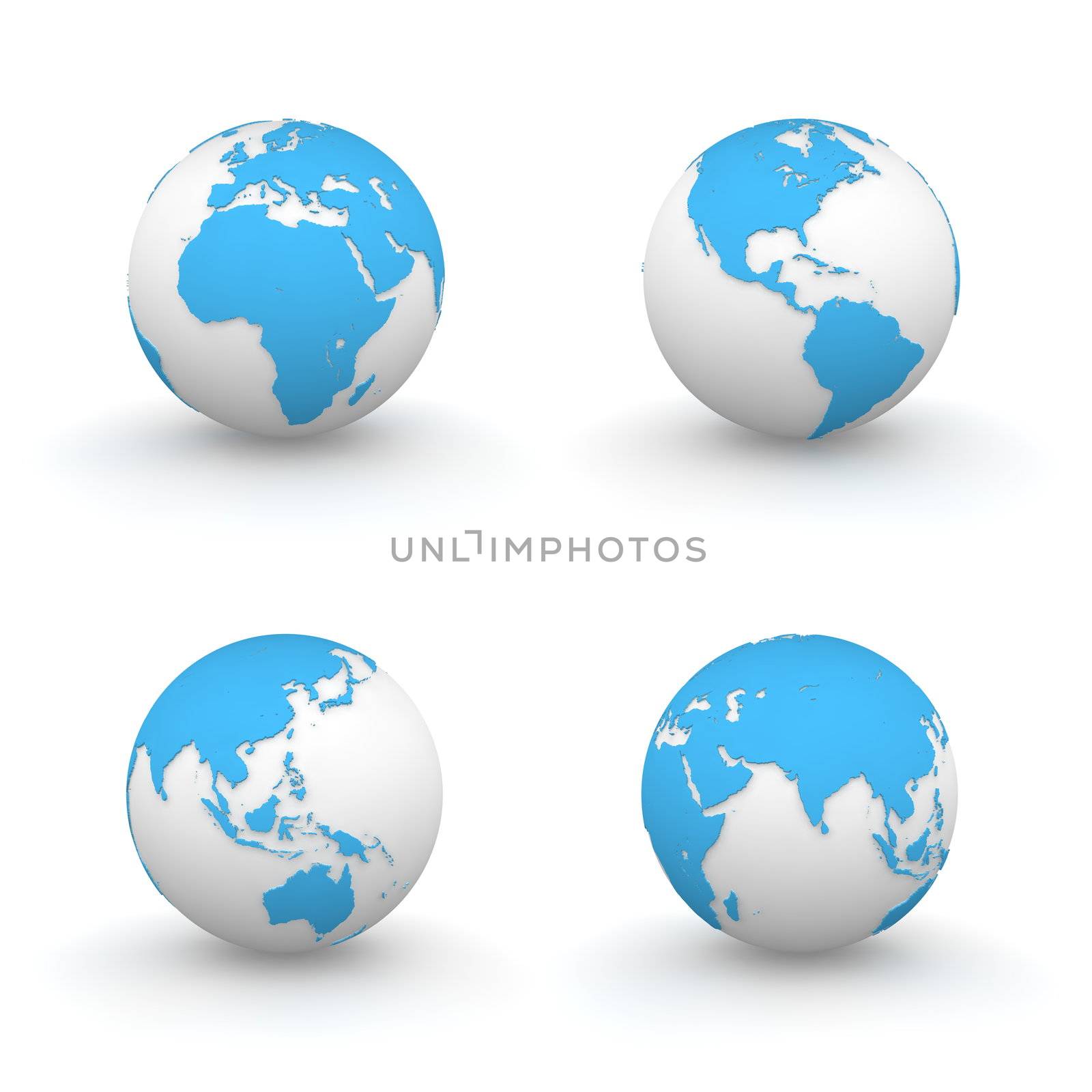 3D Globes in Blue by PixBox