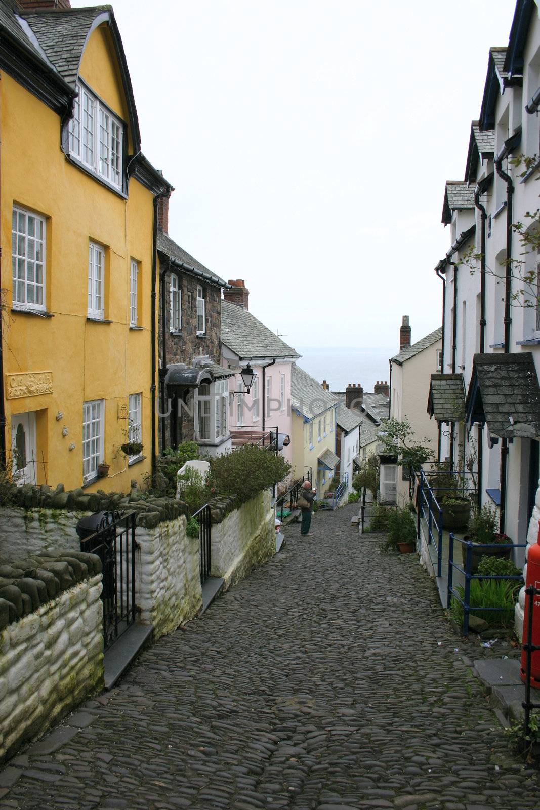 steps in a village street by leafy