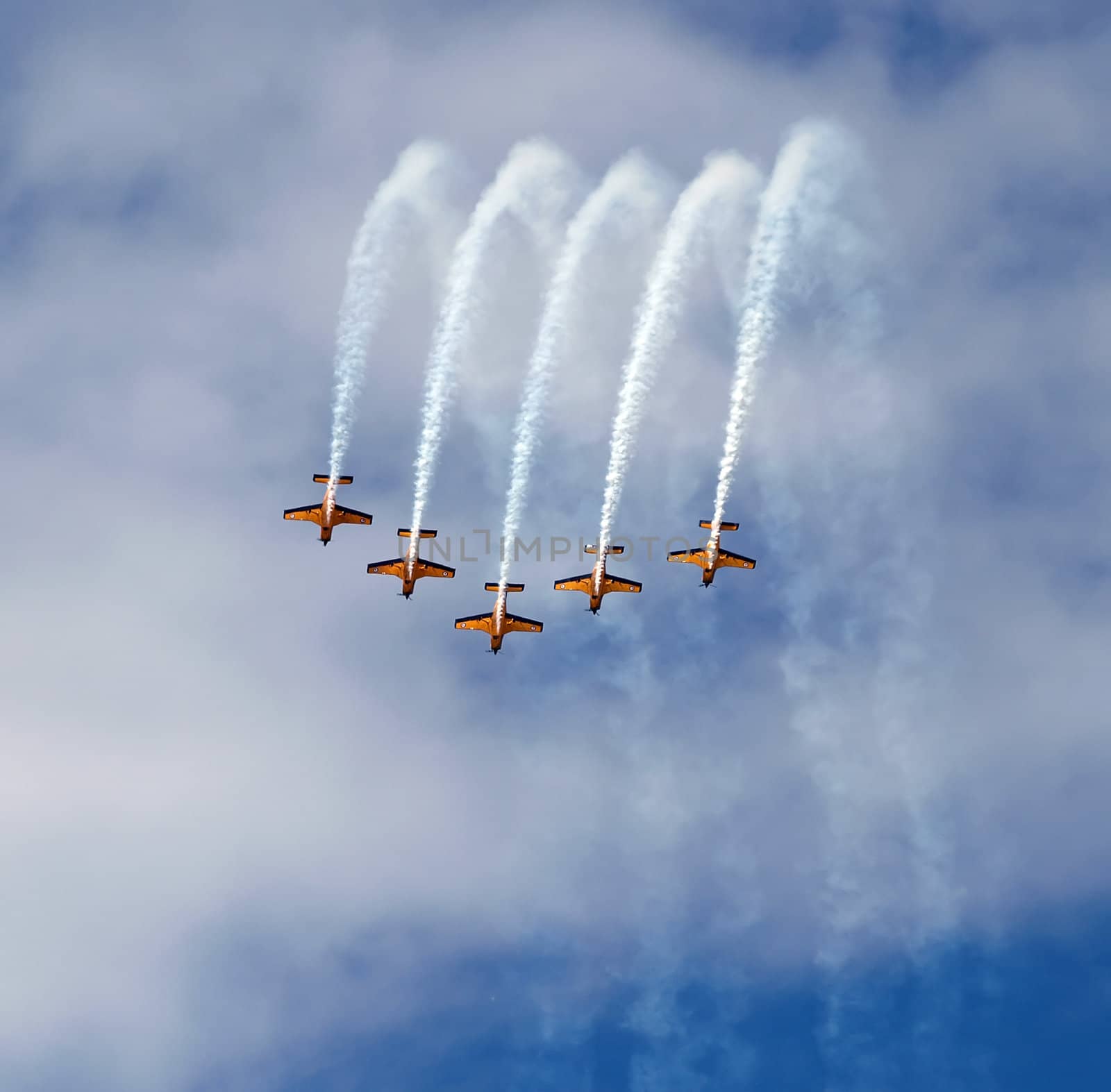 New Zealand Airforce Red Checkers Aerobatic Team flying CT-4E Airtrainer planes       