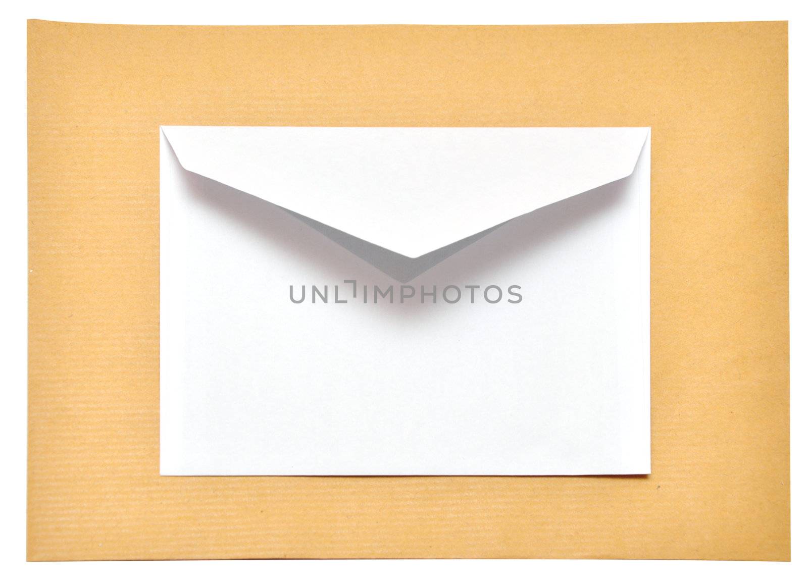 two empty envelope isolated on the white background 