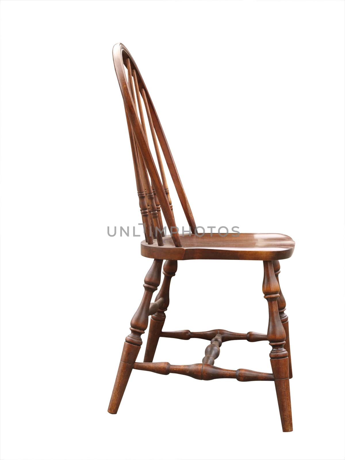 Antique Wooden Chair isolated with clipping path           