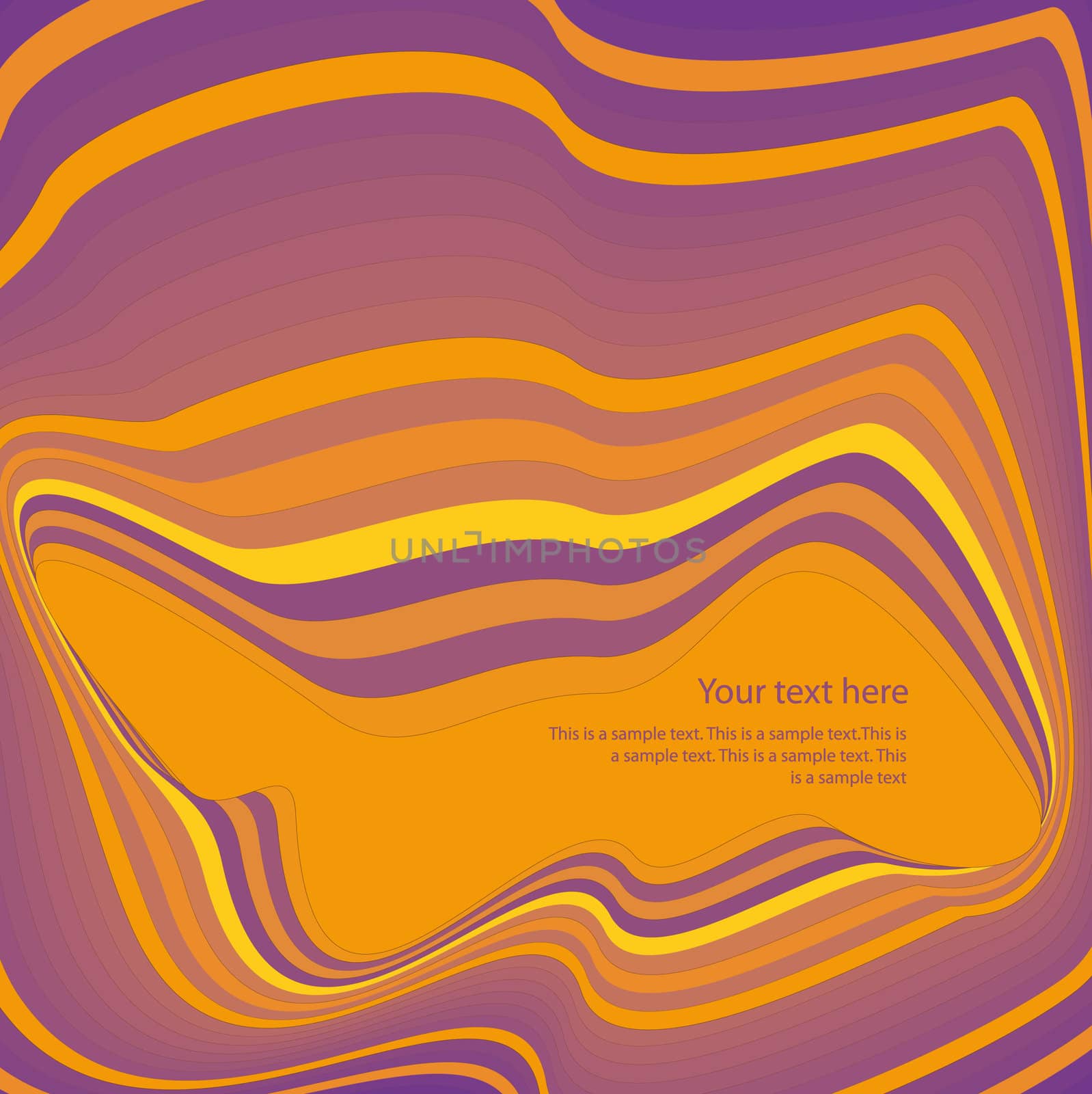 wavy orange purple retro background with text space
