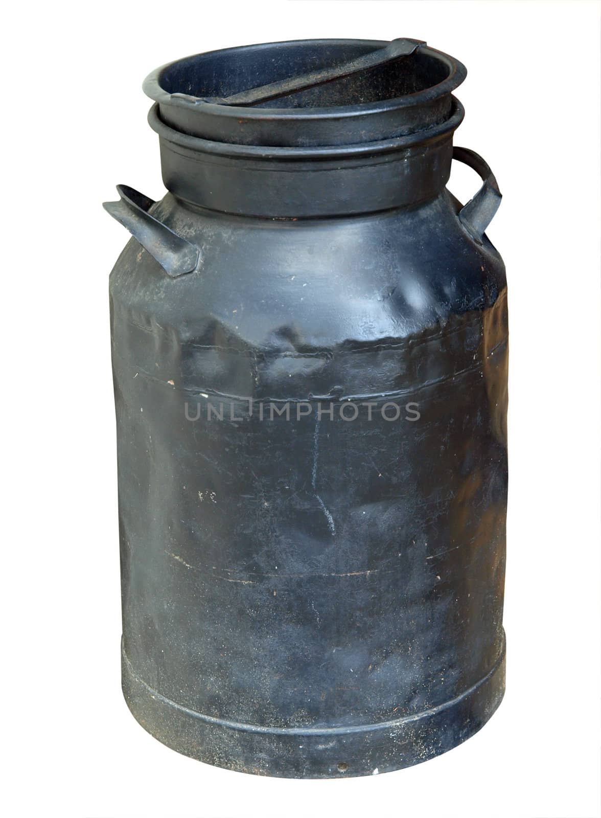 Antique Black Can isolated with clipping Path       