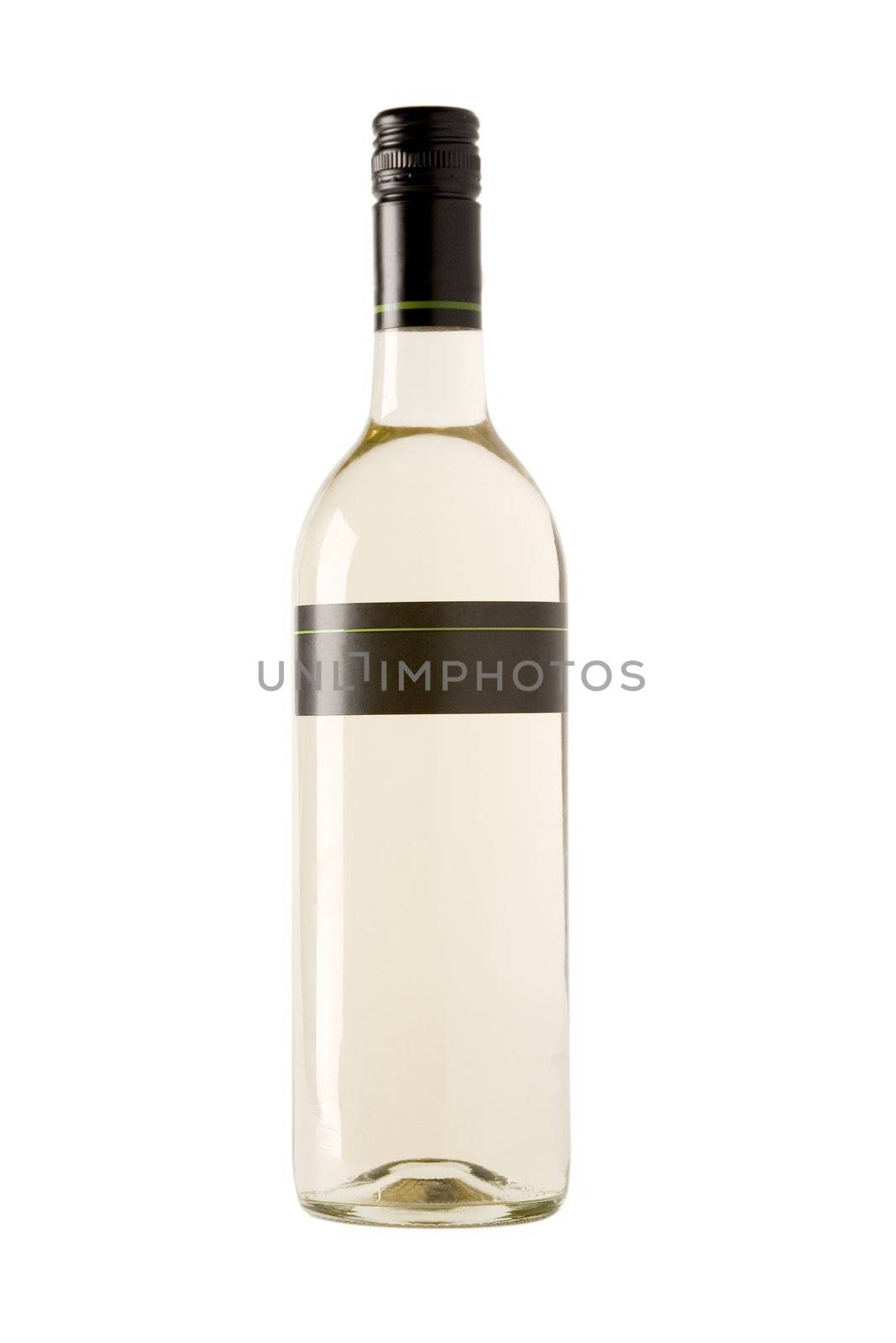 full white wine bottle with blank label