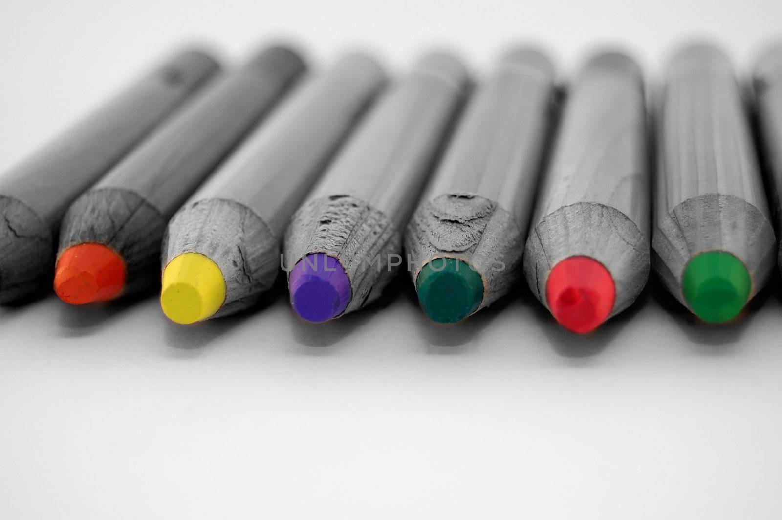 Pencil Crayons by aletermi