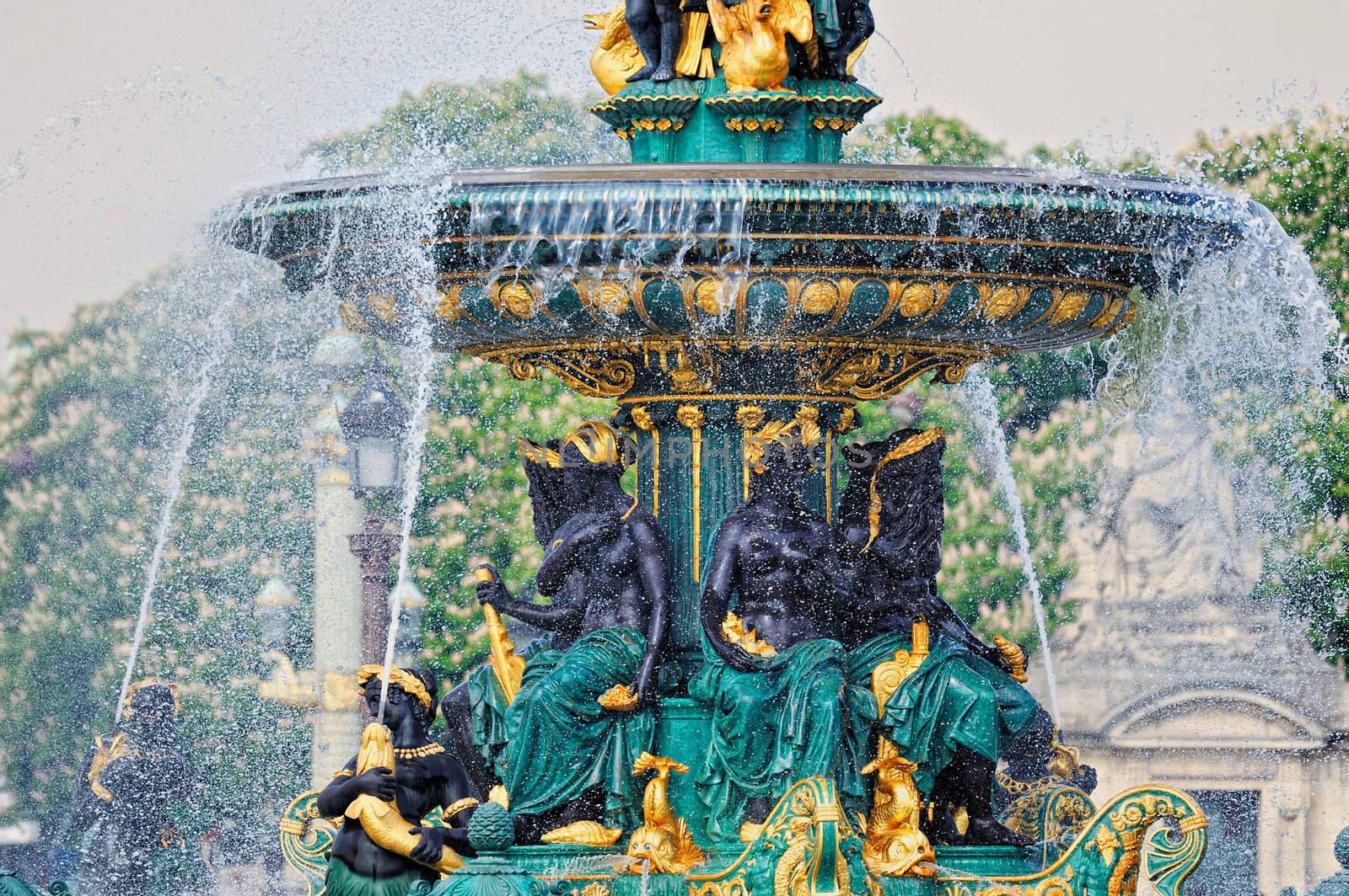 Fountain at the Place de la Concorde. Paris. Built during the time of Louis-Philippe