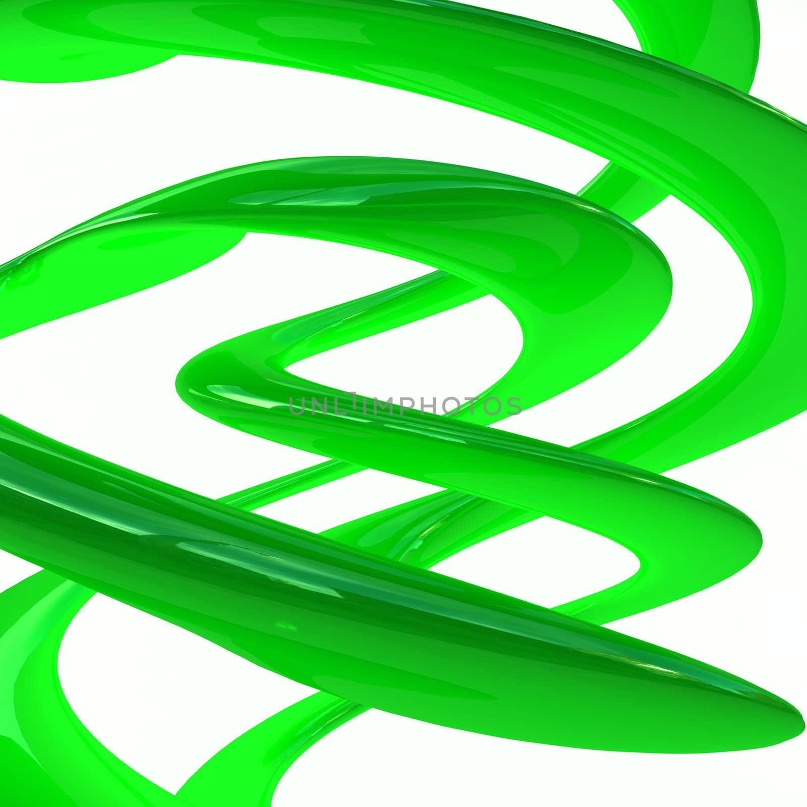abstract background with smooth green swirls on white