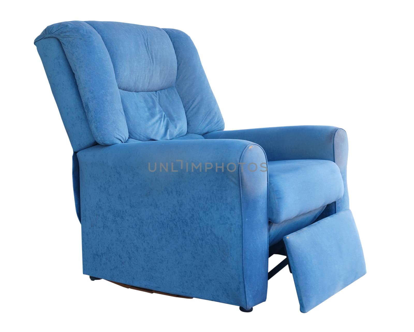 Blue Armchair isolated with clipping path        