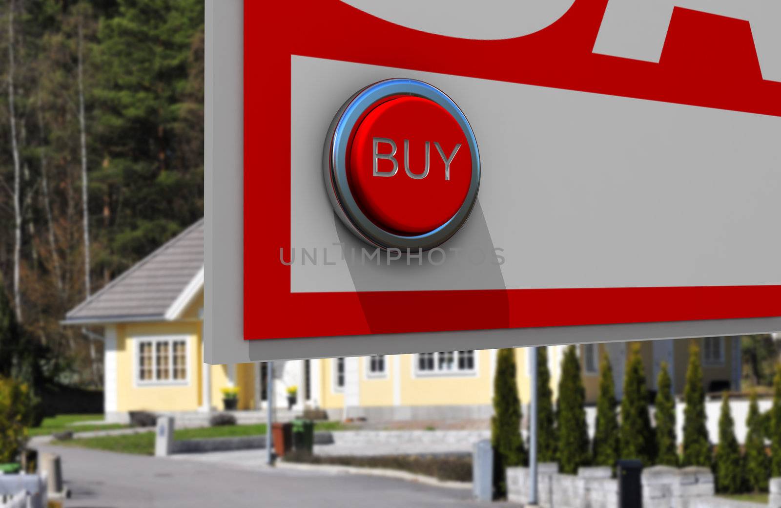 real estate sign with button for buyers