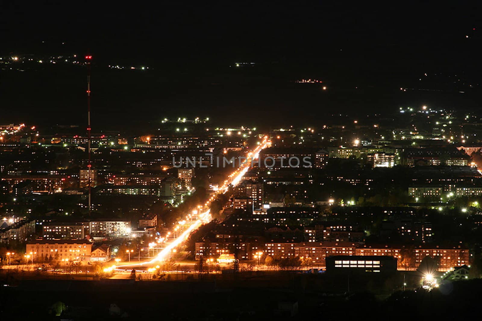 Landscapes of Sakhalin, night Yuzhno-Sakhalinsk