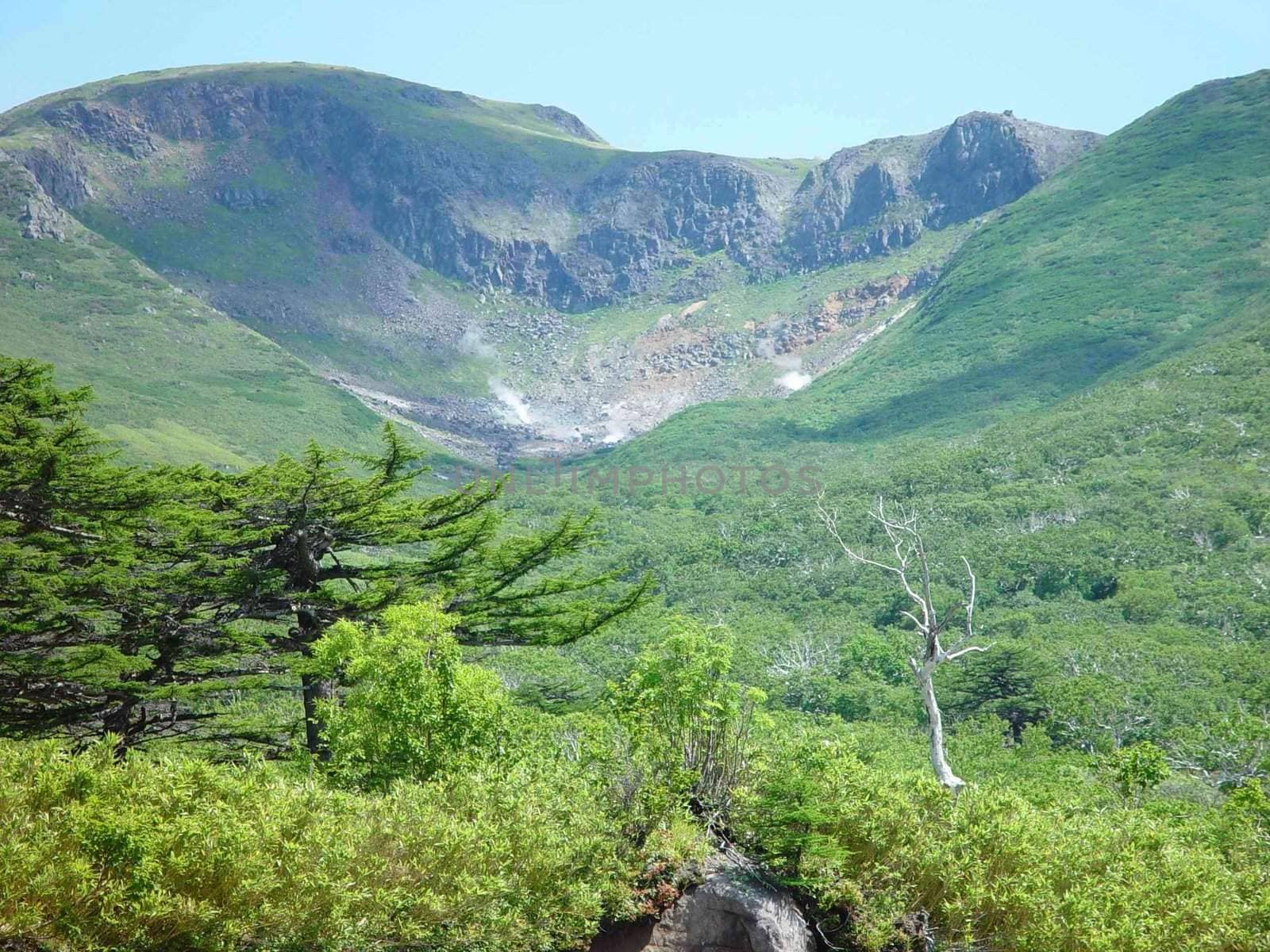 The wild nature of Sakhalin, mountain landscape