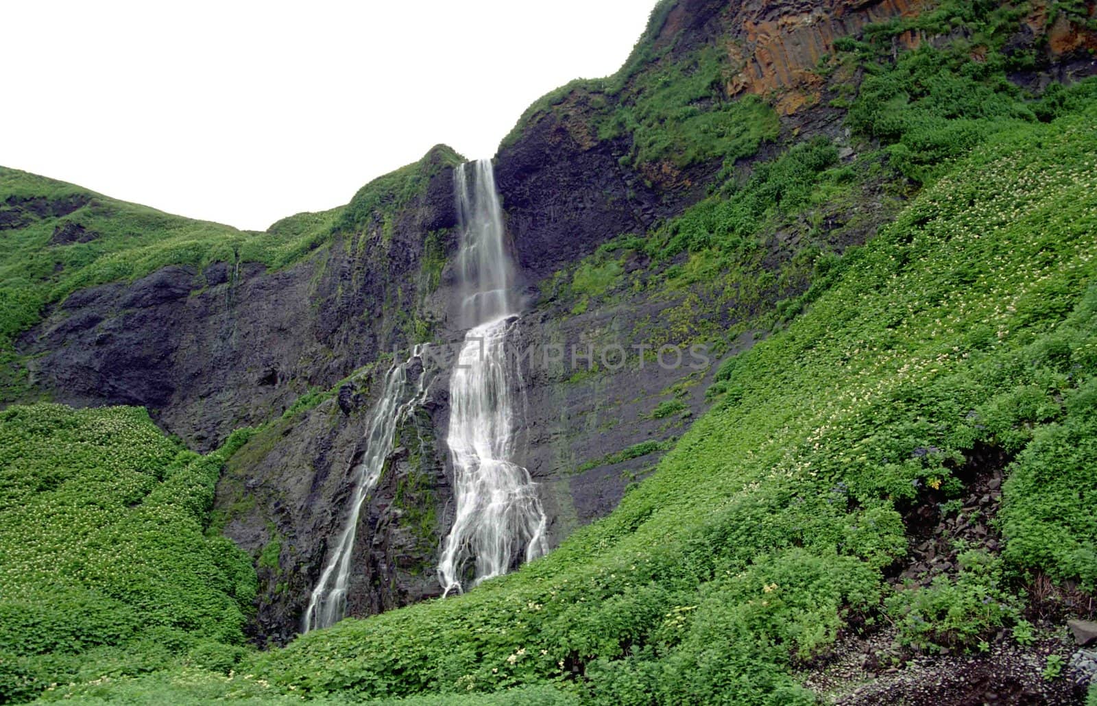 The wild nature of Sakhalin, waterfall