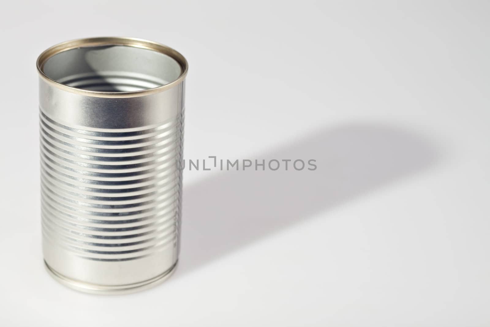 empty tin can isolated on white