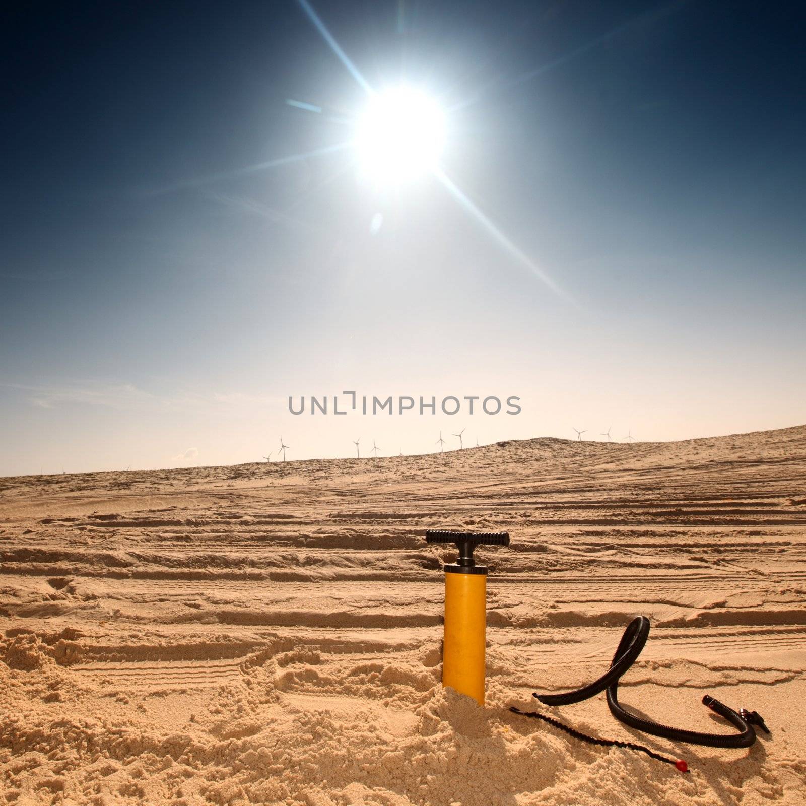 air pump   in the desert