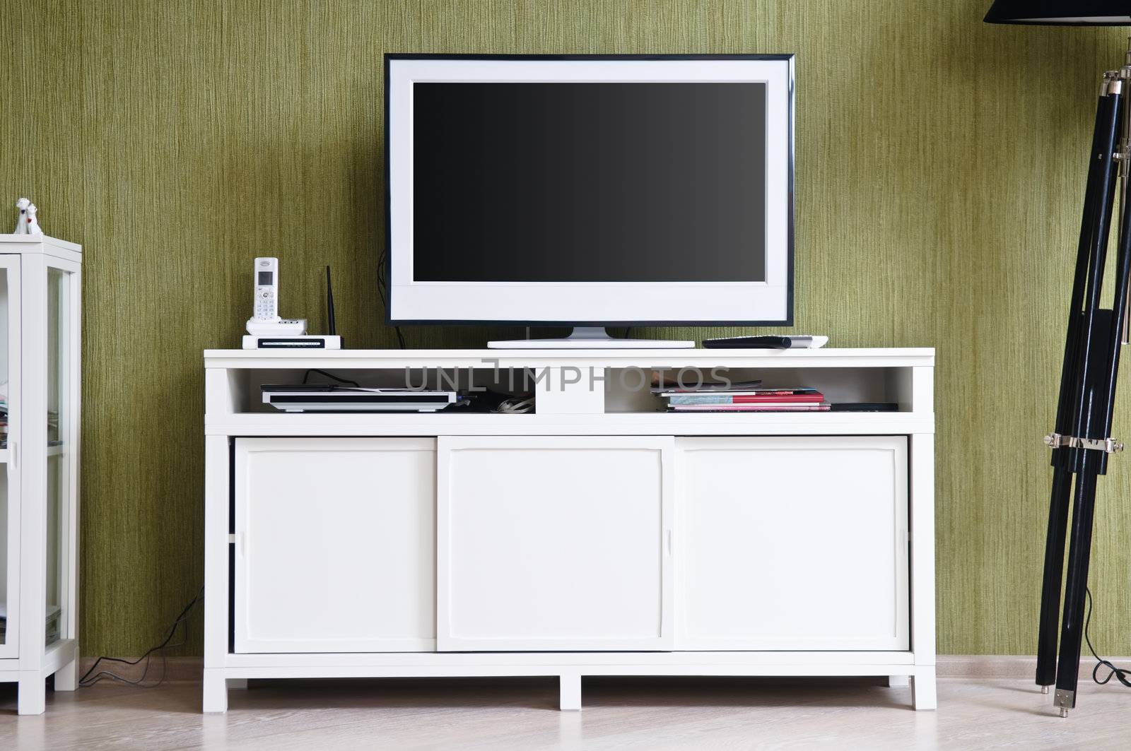 TV-set in home interior by shivanetua