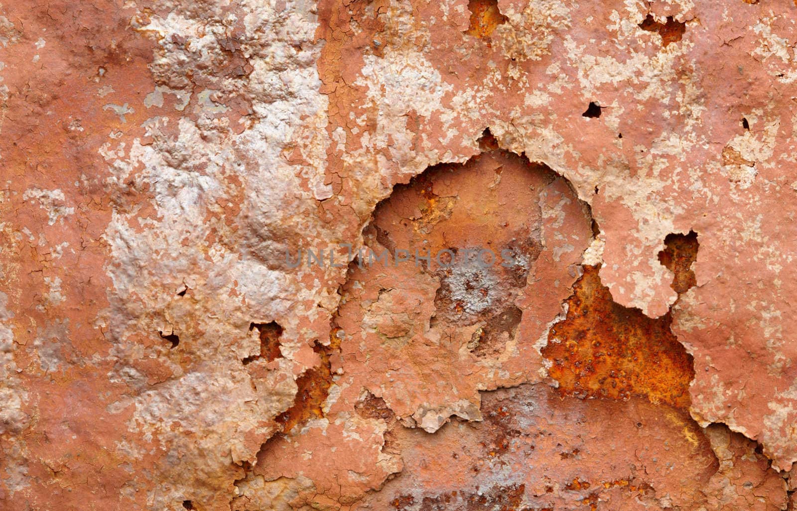 Corrosion on surface of iron by pzaxe