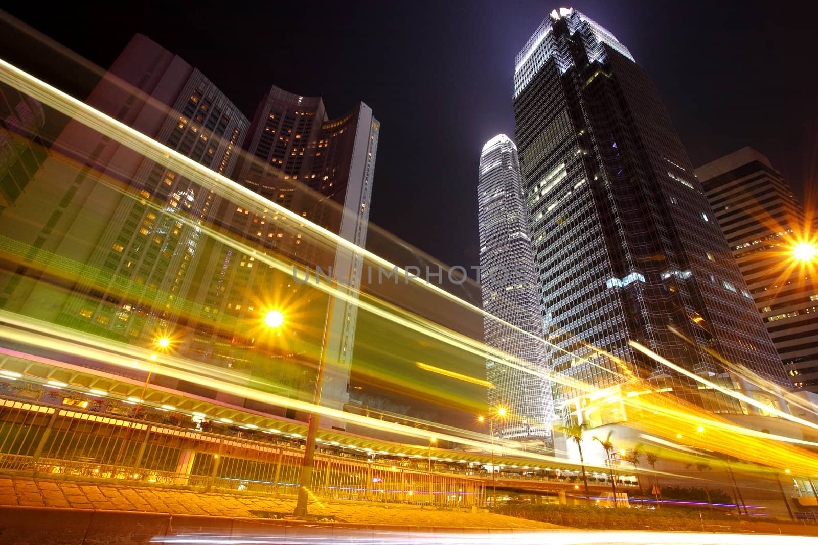 traffic in city at night