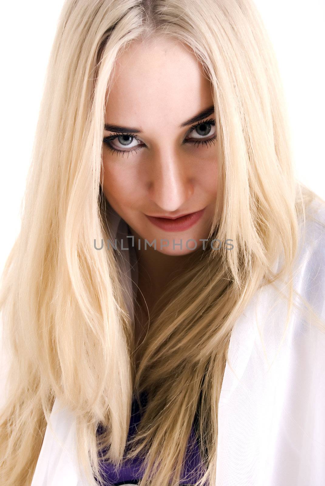 Portrait of a young seductive blonde