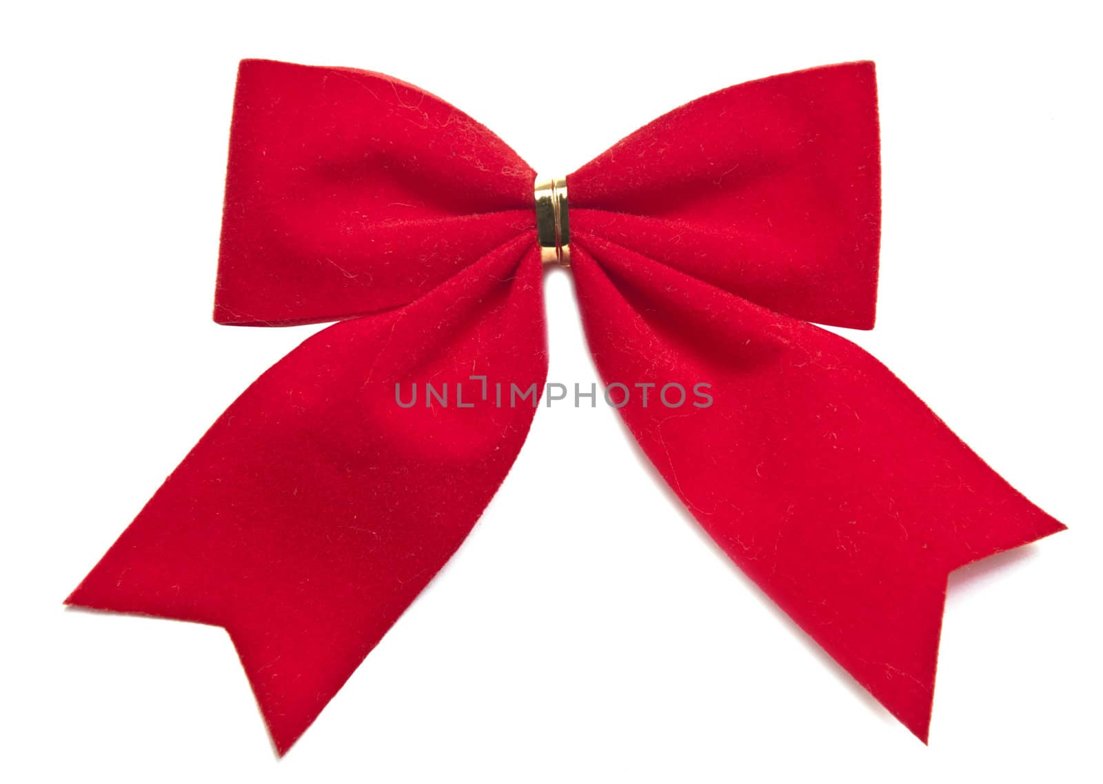 beautiful red gift bow, isolated on white 