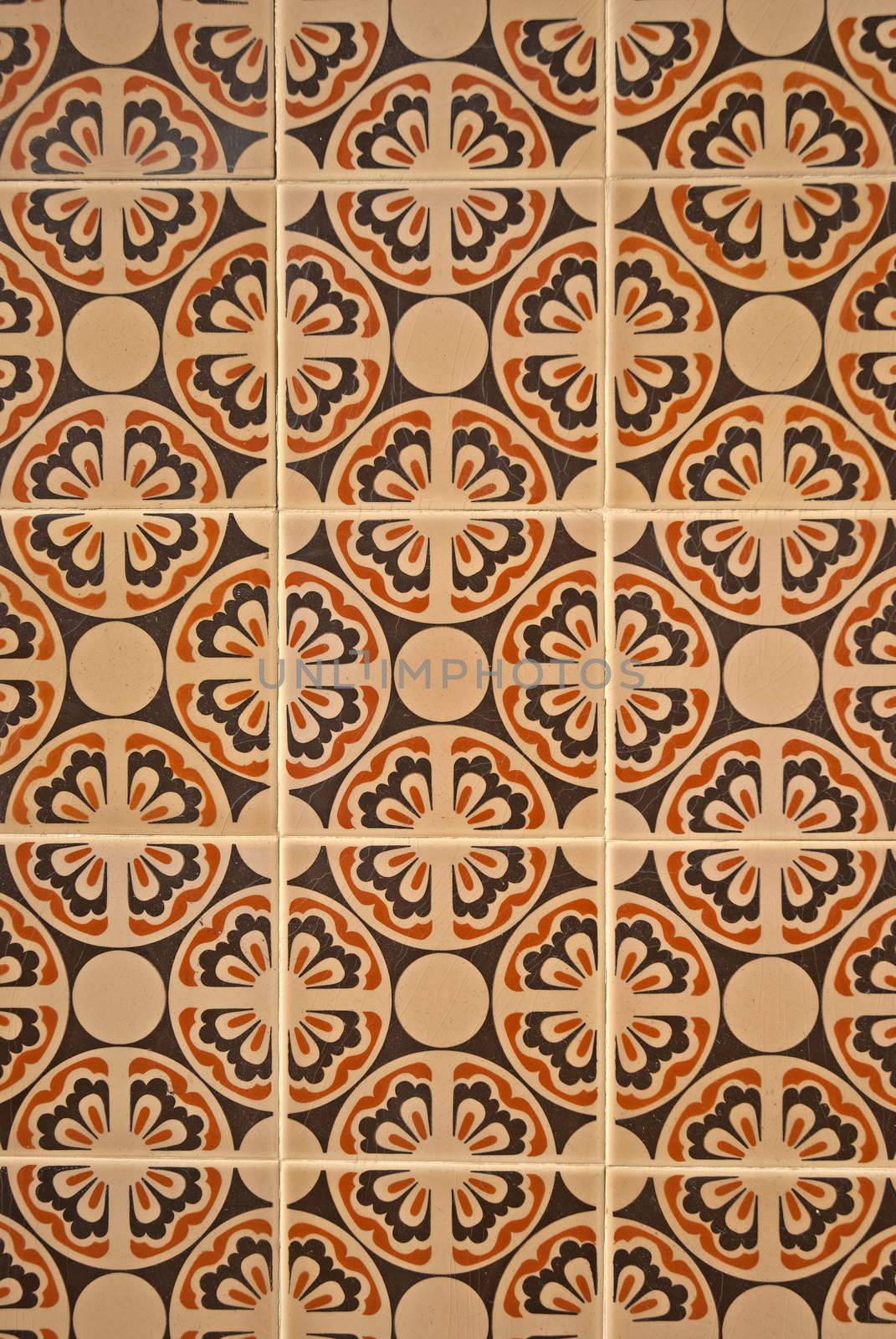 Detail of Portuguese glazed tiles.