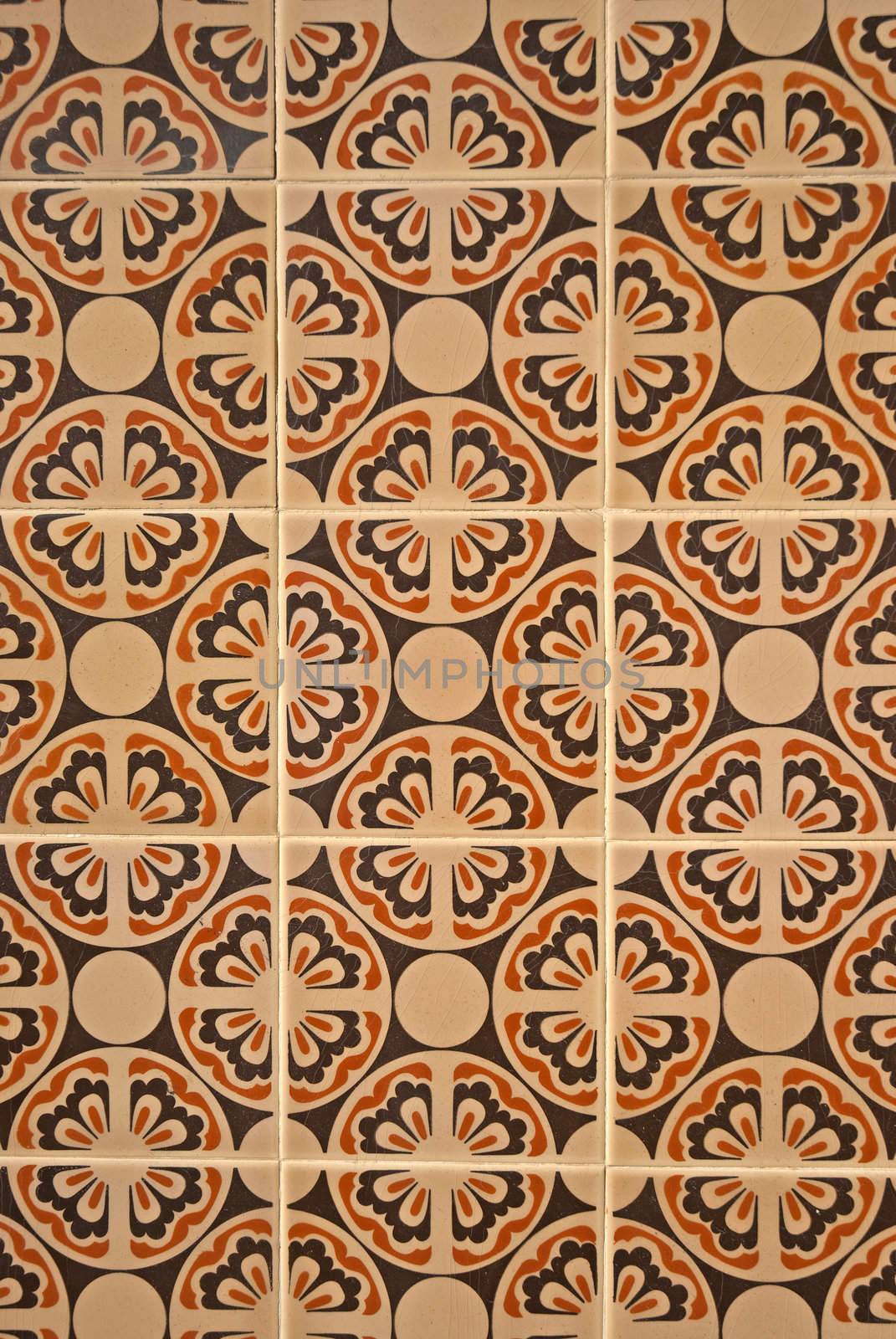 Detail of Portuguese glazed tiles.