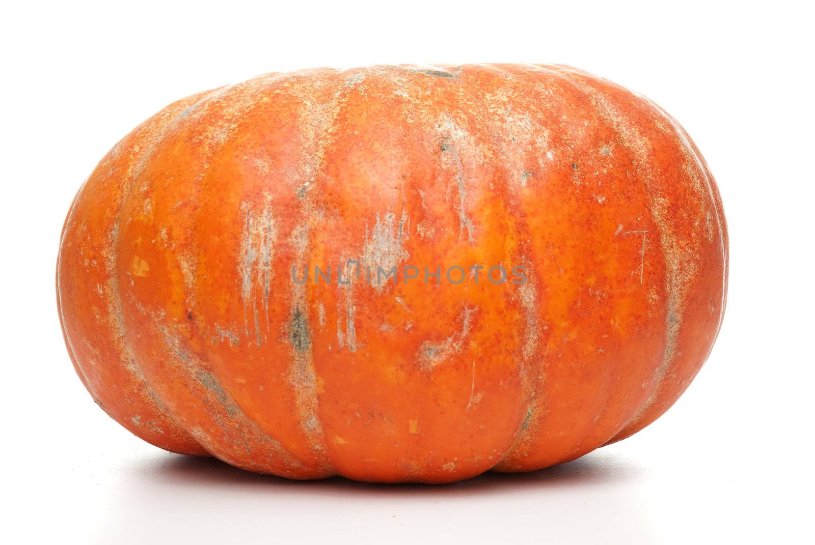 Orange pumpkin isolated on white background.