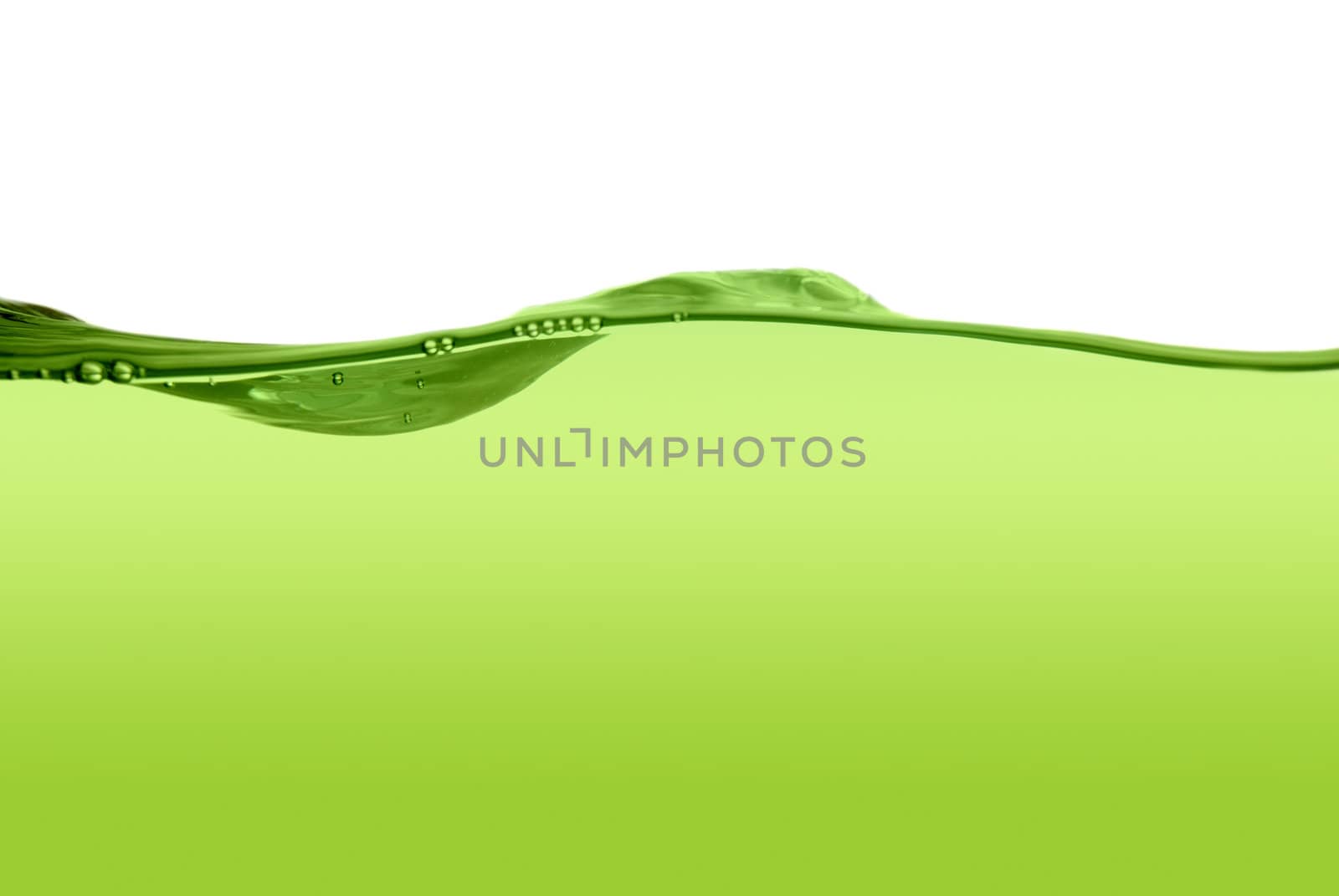 Green water line isolated on a white background.