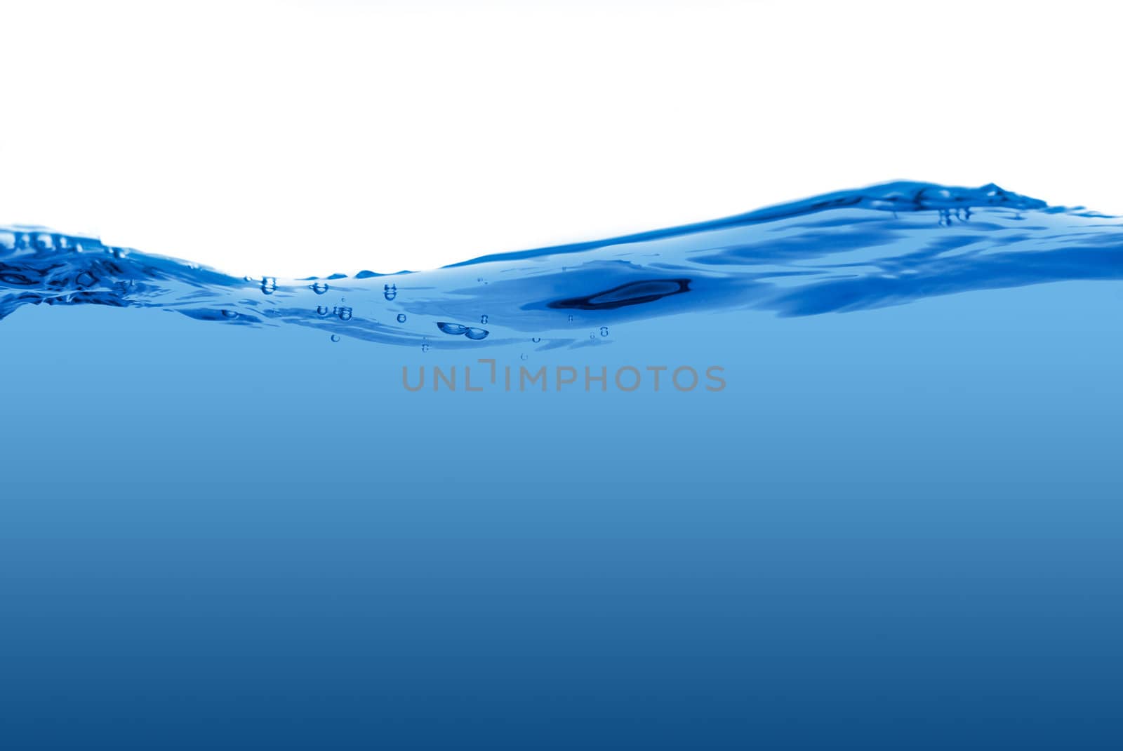 Blue water wave isolated on a white background.