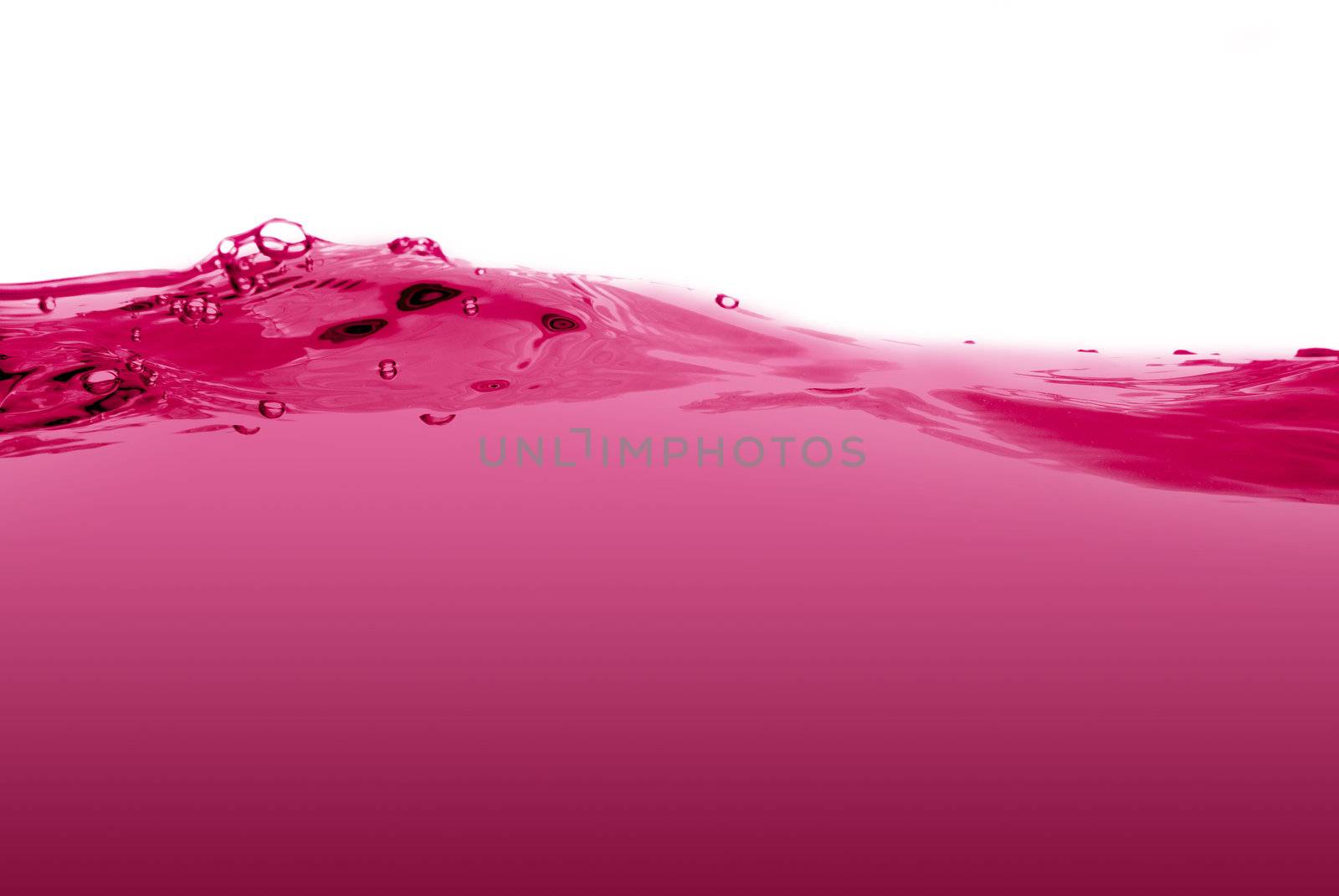 Pink liquid wave isolated on a white background.