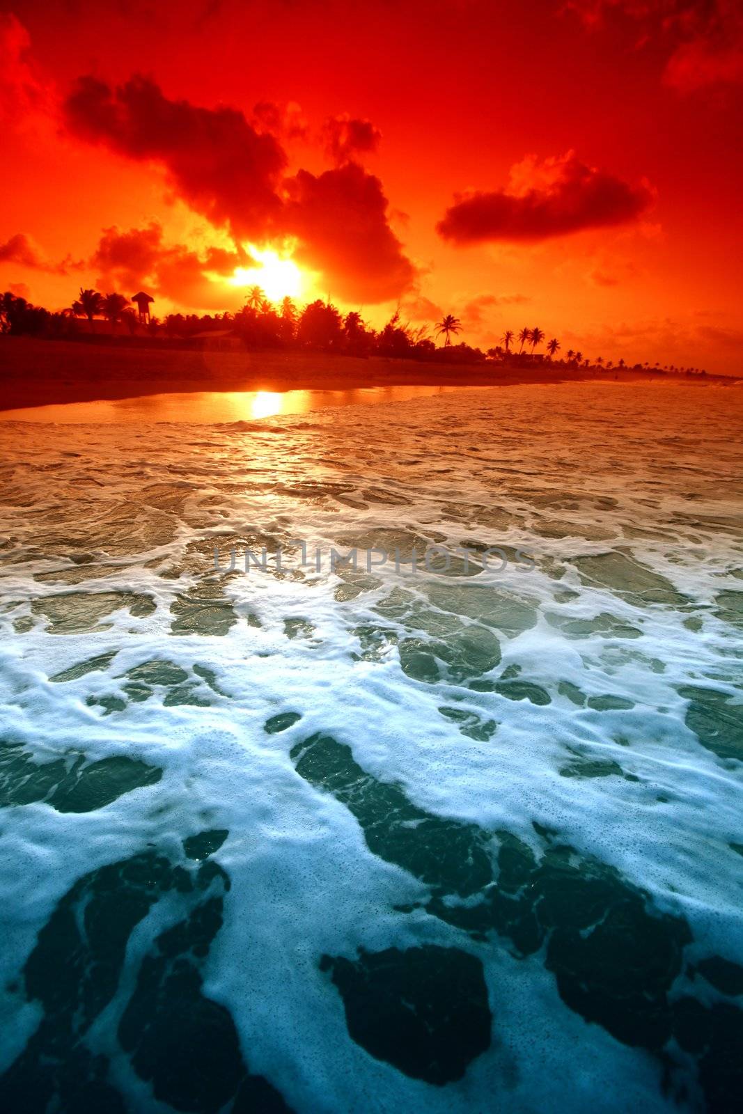 landscape ocean sunrice golden sky