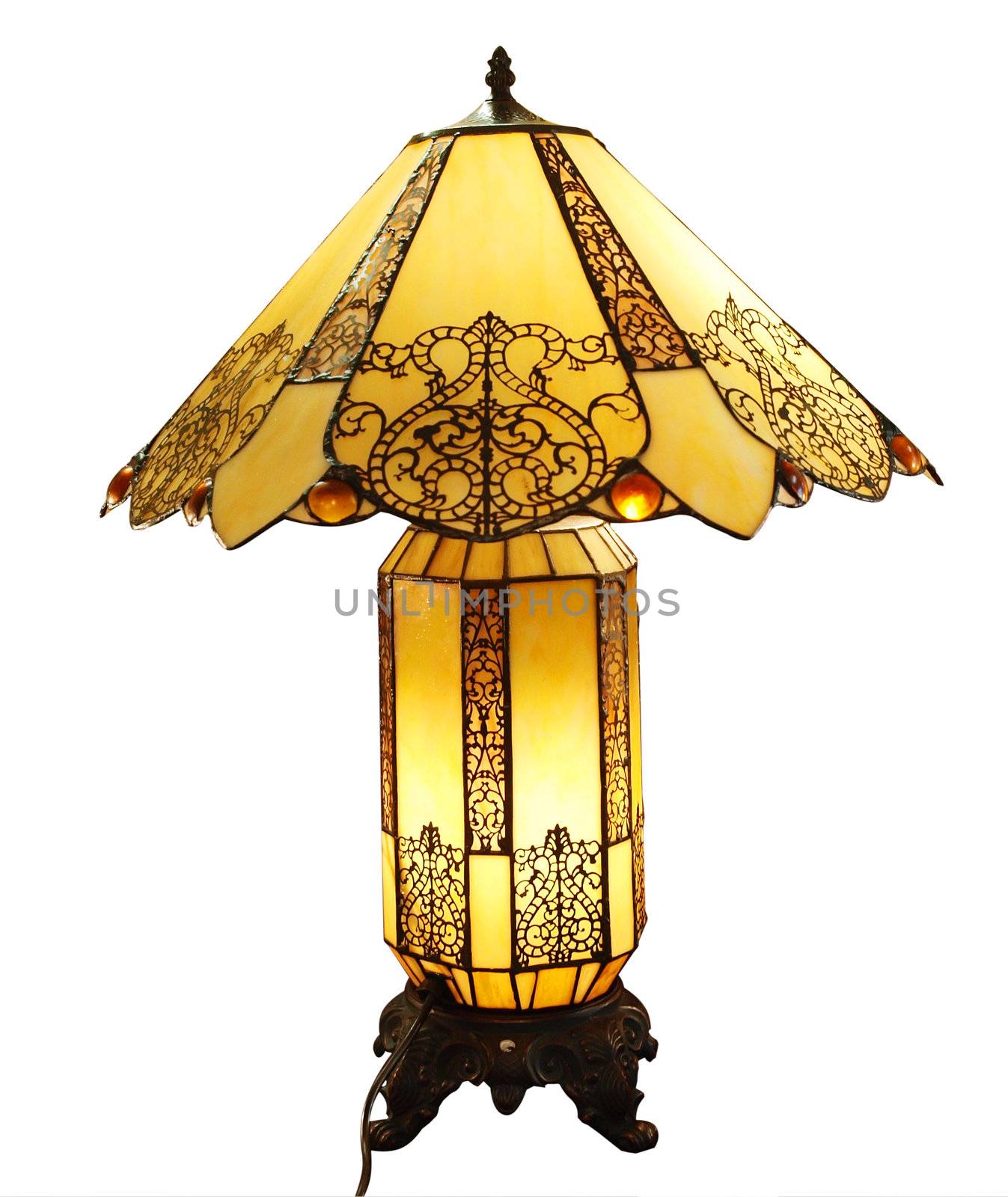 Antique Lamp isolated with clipping path       