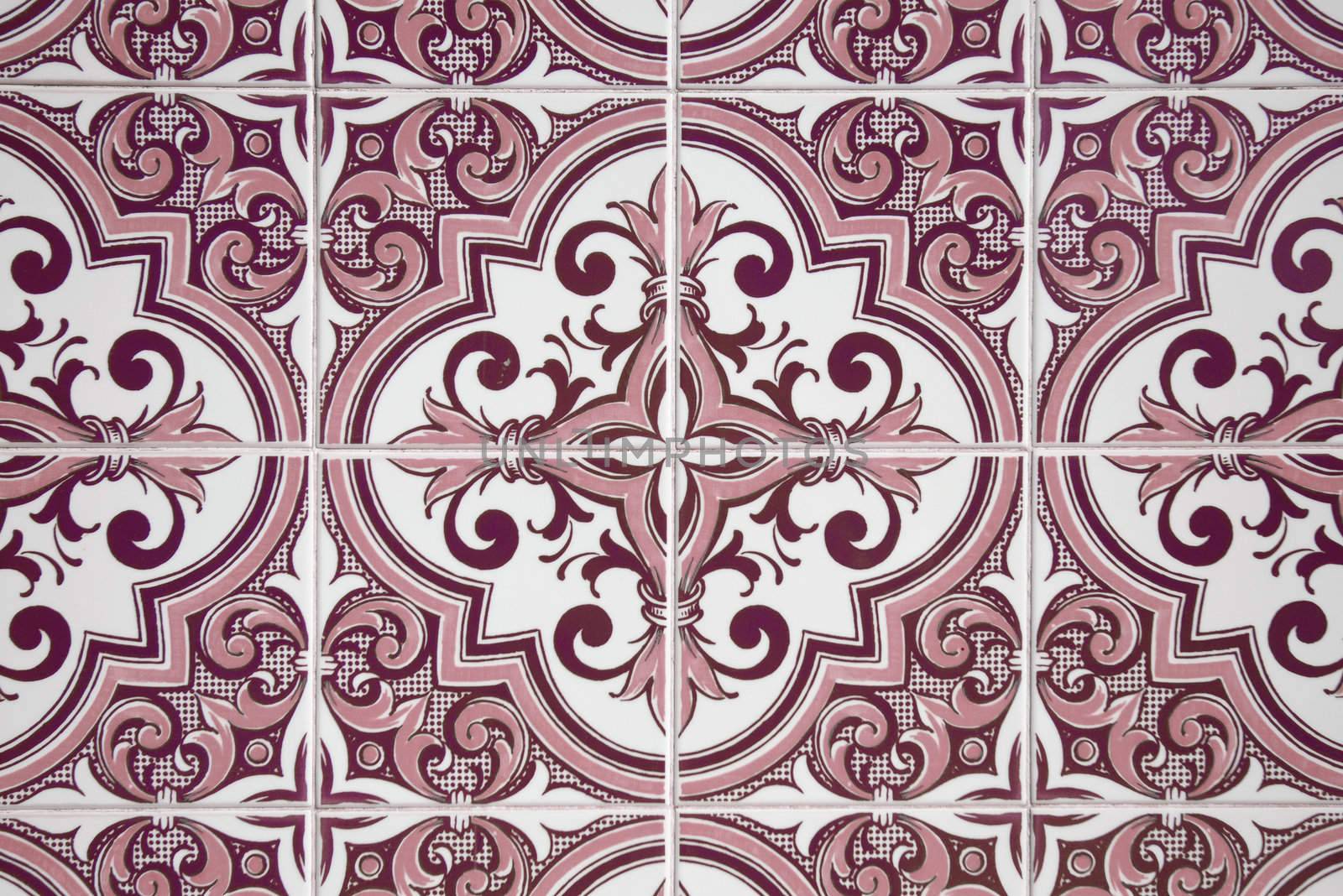 Detail of Portuguese glazed tiles.