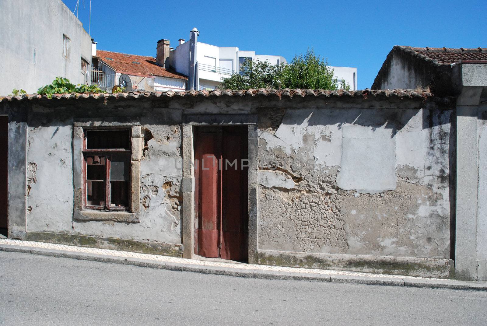 Abandoned old building without doors and windows.