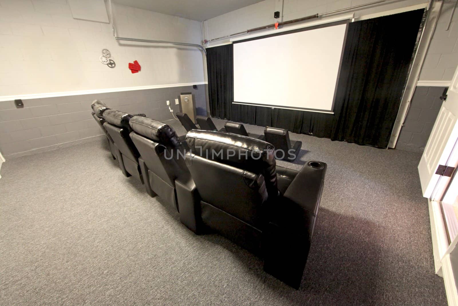 A Theatre Room interior in a House