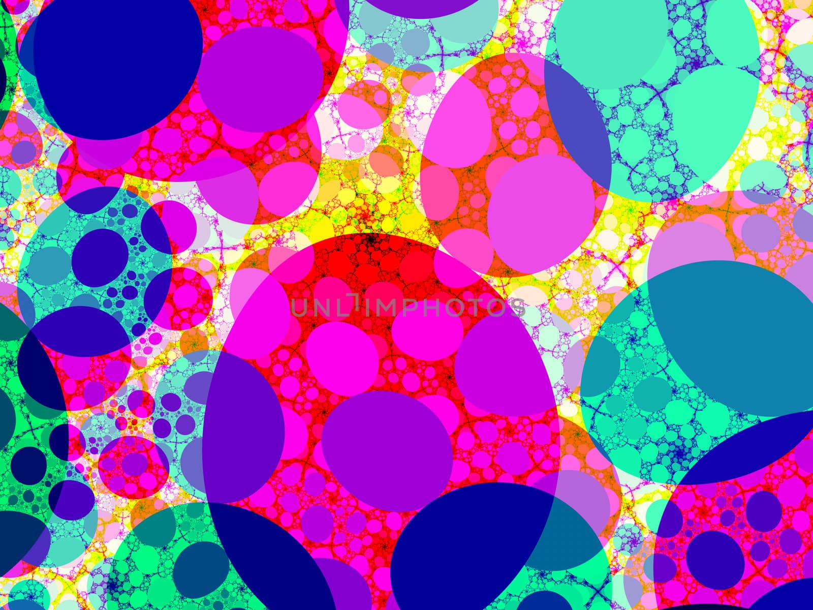 Fractal image with colorful easter egg bubbles