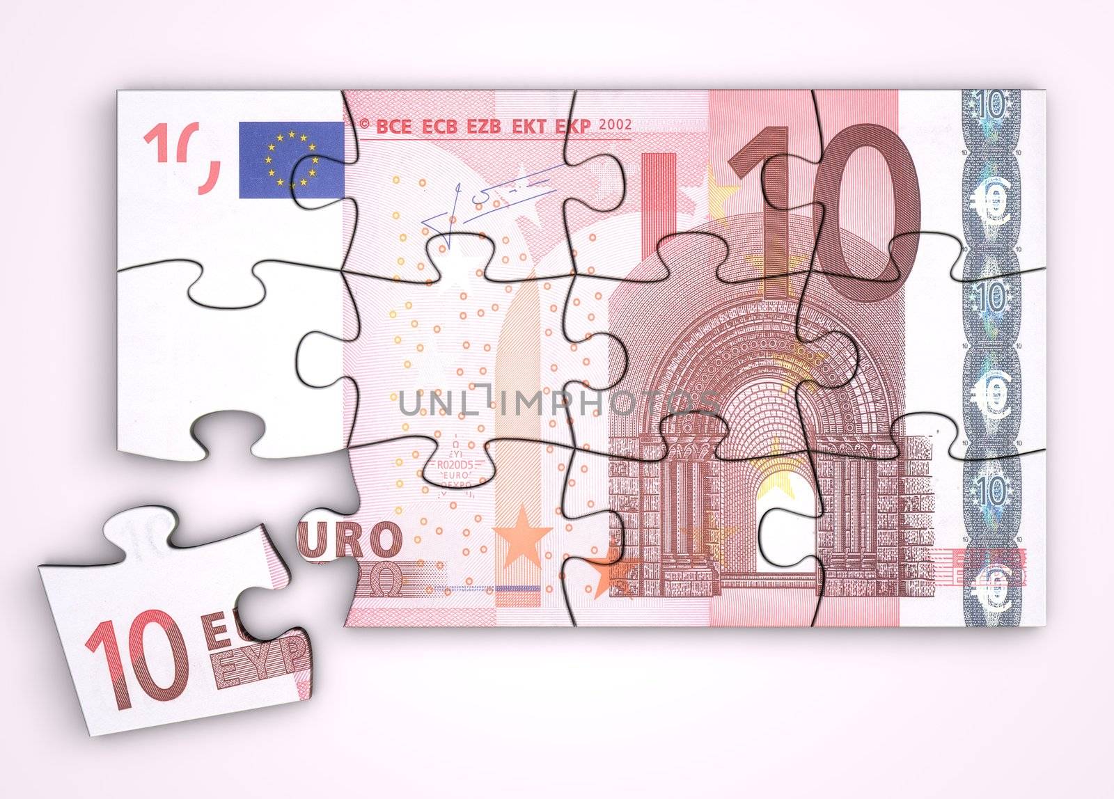 10 Euro Note Puzzle - Top View by PixBox